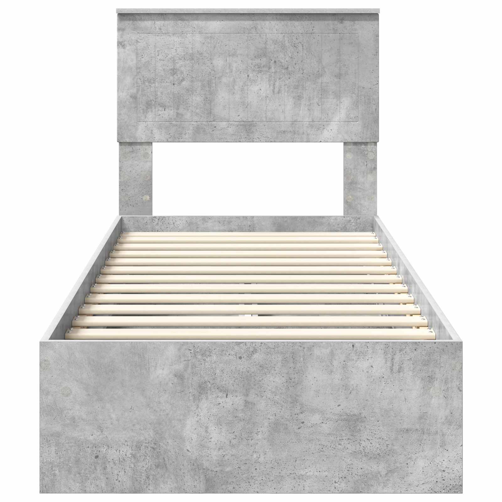 Opslag bed met hoofdeinde Beton Grijs 75 x 190 cm Bewerkt hout is nu te koop bij PeponiXL, paradijselijk wonen!