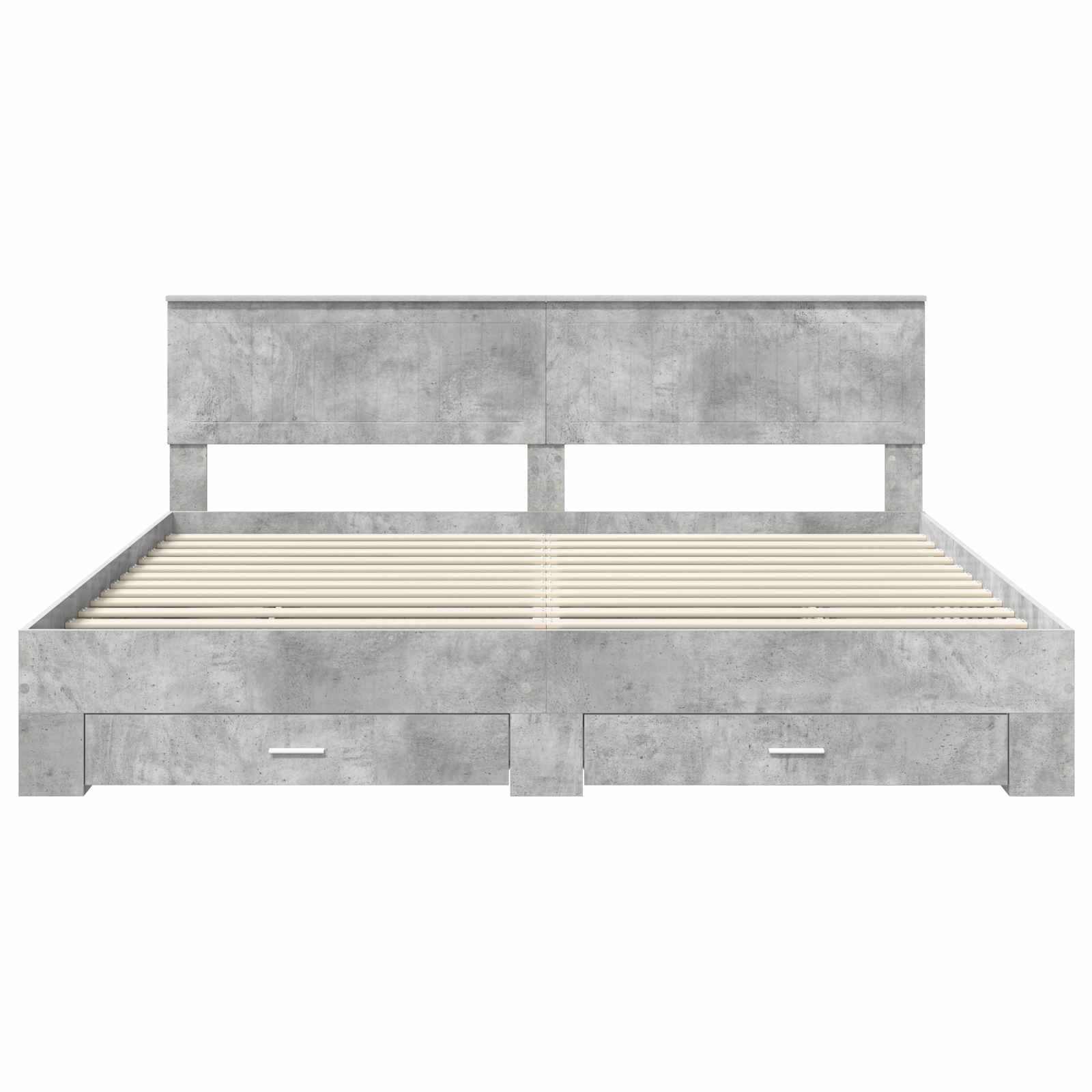 Bedframe met hoofdeinde Beton Grijs 200 x 200 cm Bewerkt hout is nu te koop bij PeponiXL, paradijselijk wonen!