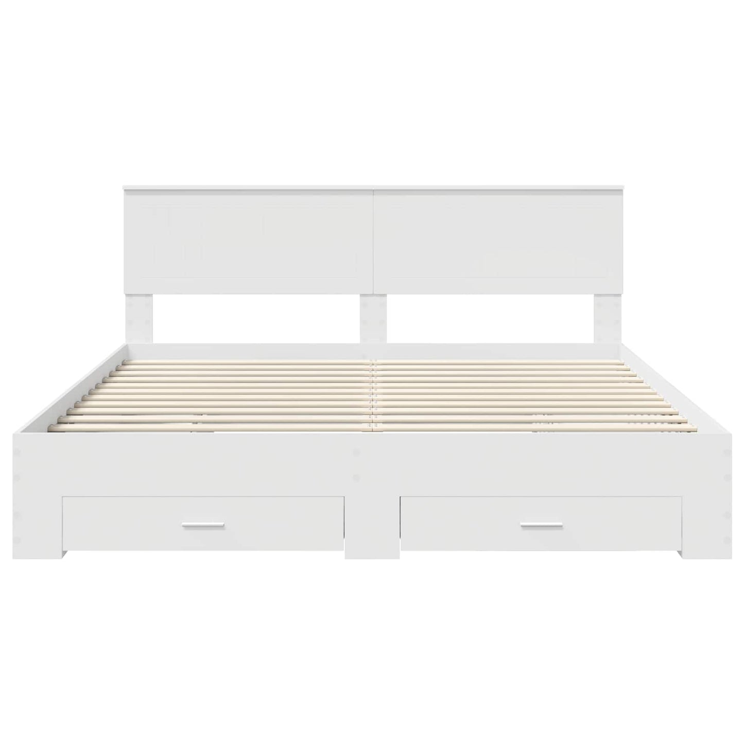 Bedframe met hoofdeinde met lade Wit 180 x 200 cm Bewerkt hout is nu te koop bij PeponiXL, paradijselijk wonen!