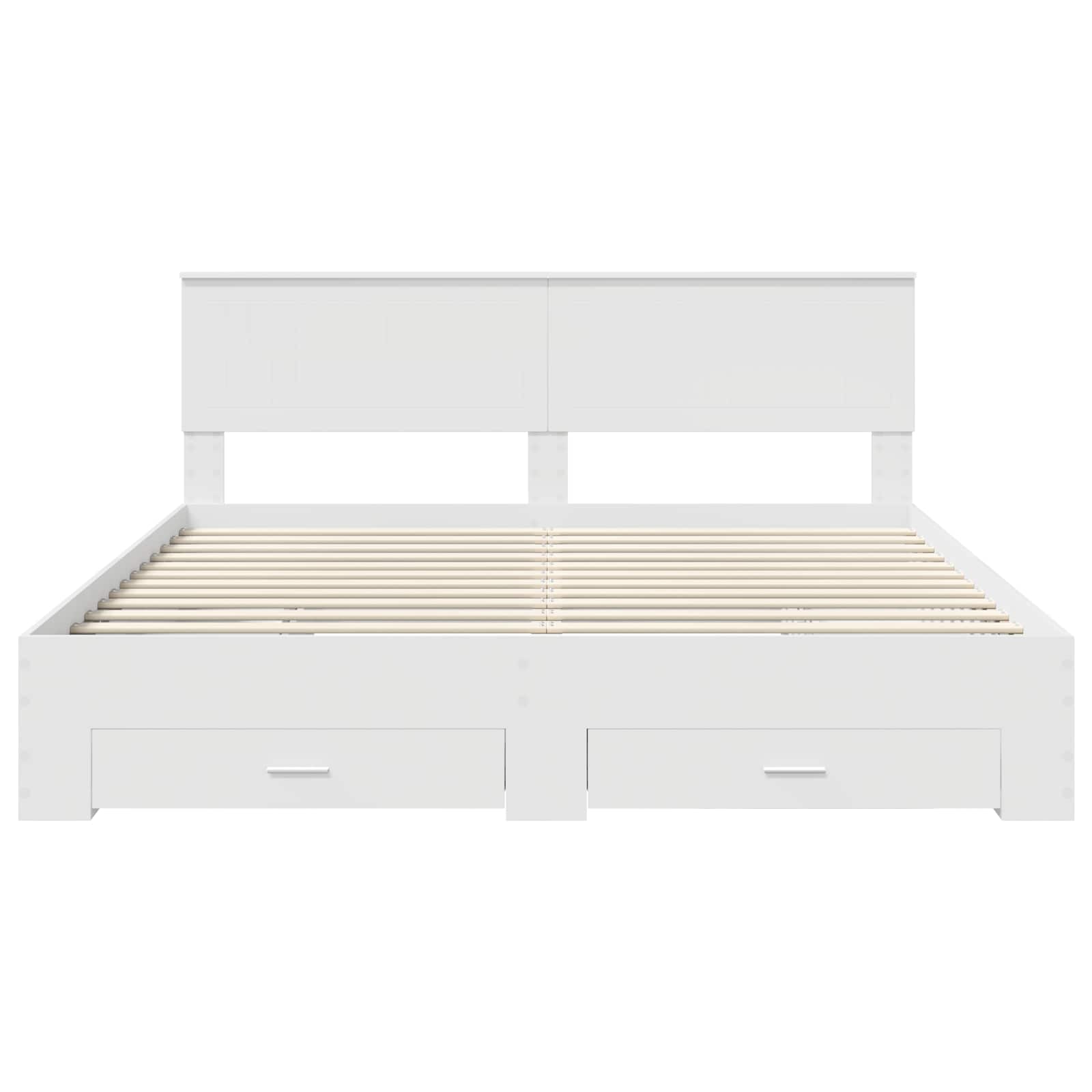Bedframe met hoofdeinde met lade Wit 180 x 200 cm Bewerkt hout is nu te koop bij PeponiXL, paradijselijk wonen!