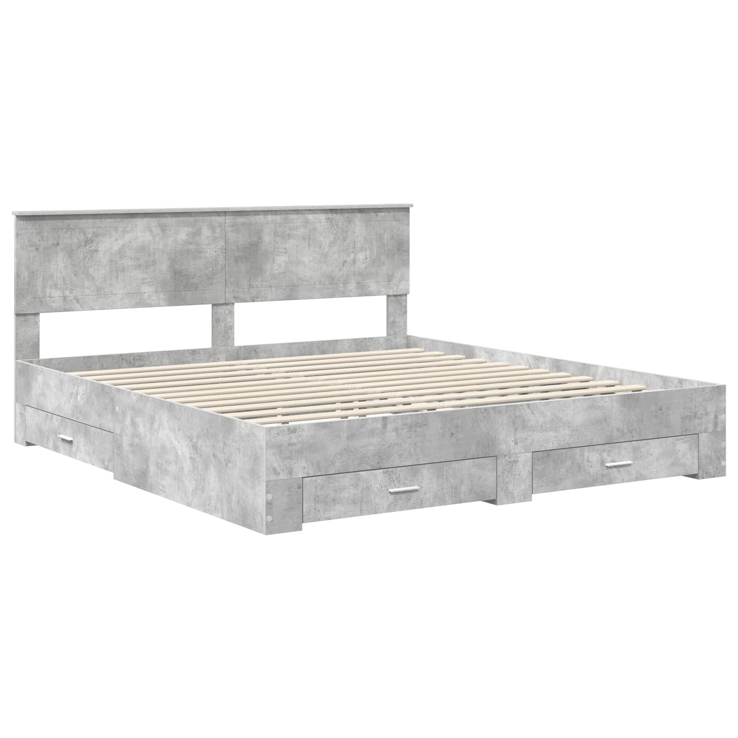 Bedframe met hoofdeinde Beton Grijs 180 x 200 cm Bewerkt hout is nu te koop bij PeponiXL, paradijselijk wonen!