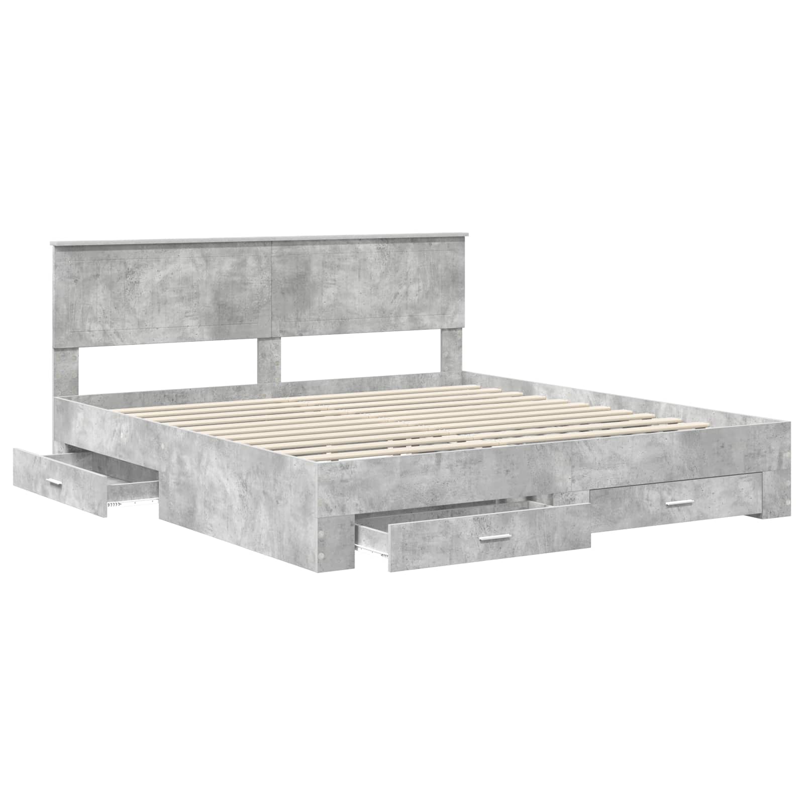 Bedframe met hoofdeinde Beton Grijs 180 x 200 cm Bewerkt hout is nu te koop bij PeponiXL, paradijselijk wonen!