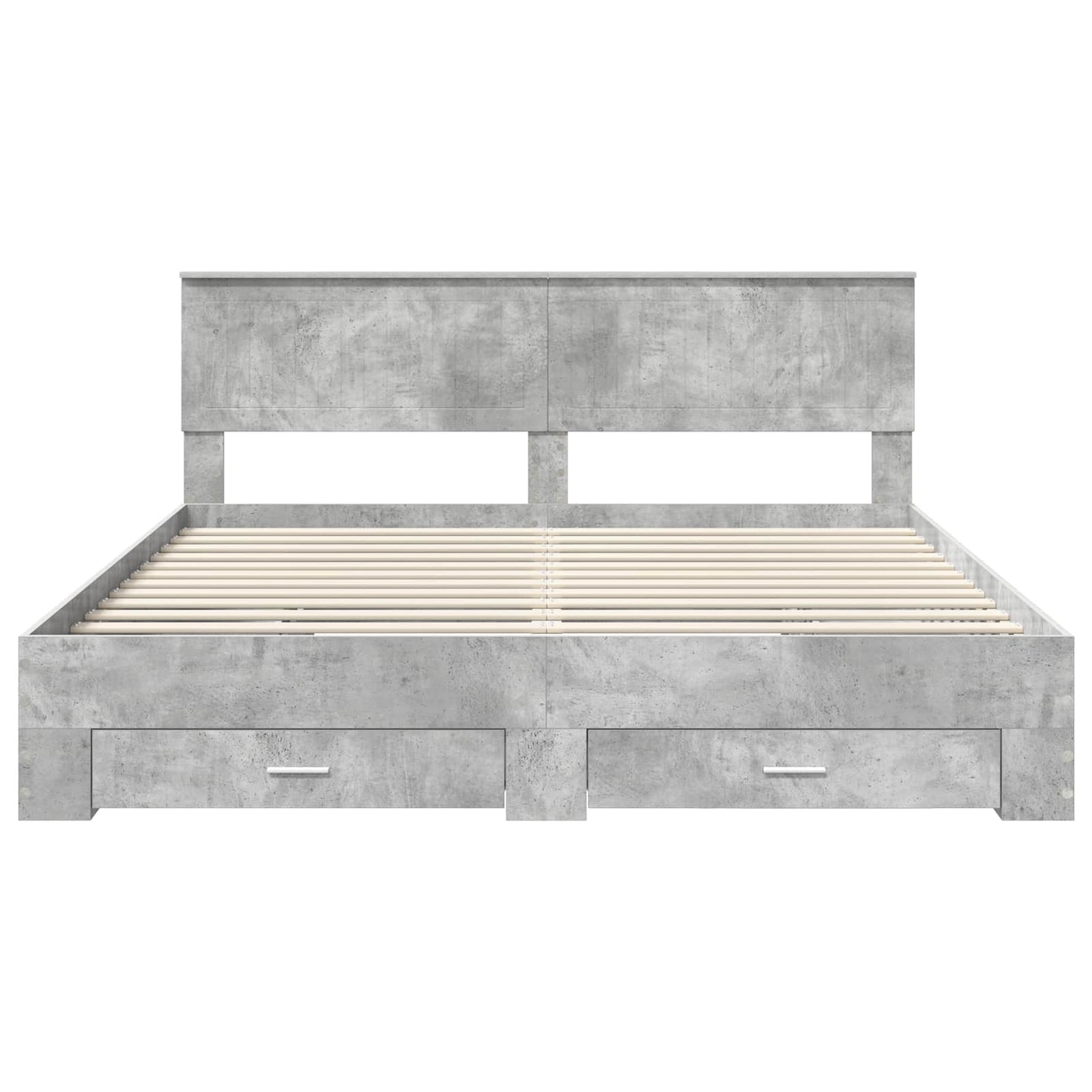 Bedframe met hoofdeinde Beton Grijs 180 x 200 cm Bewerkt hout is nu te koop bij PeponiXL, paradijselijk wonen!