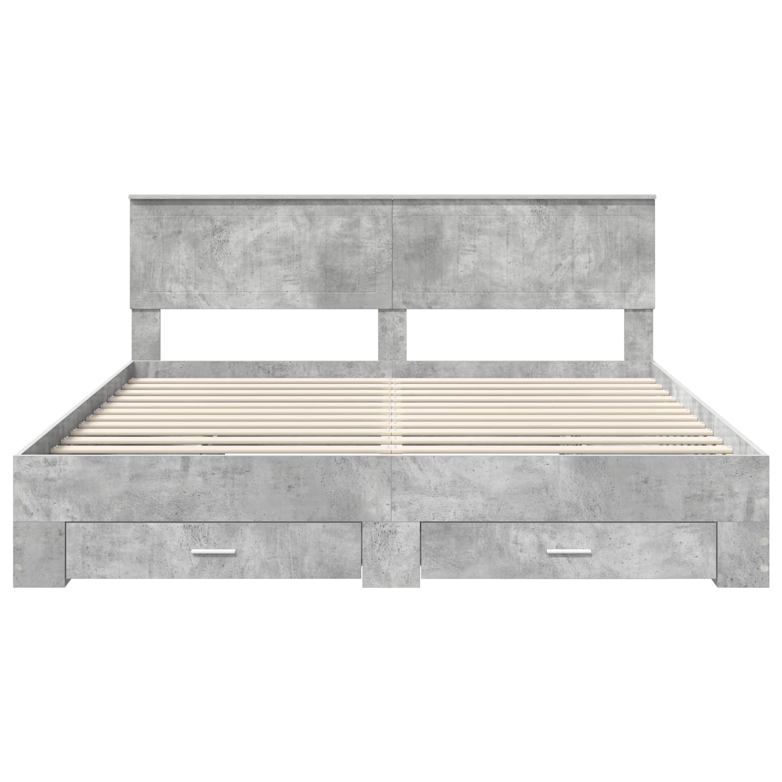 Bedframe met hoofdeinde Beton Grijs 180 x 200 cm Bewerkt hout is nu te koop bij PeponiXL, paradijselijk wonen!