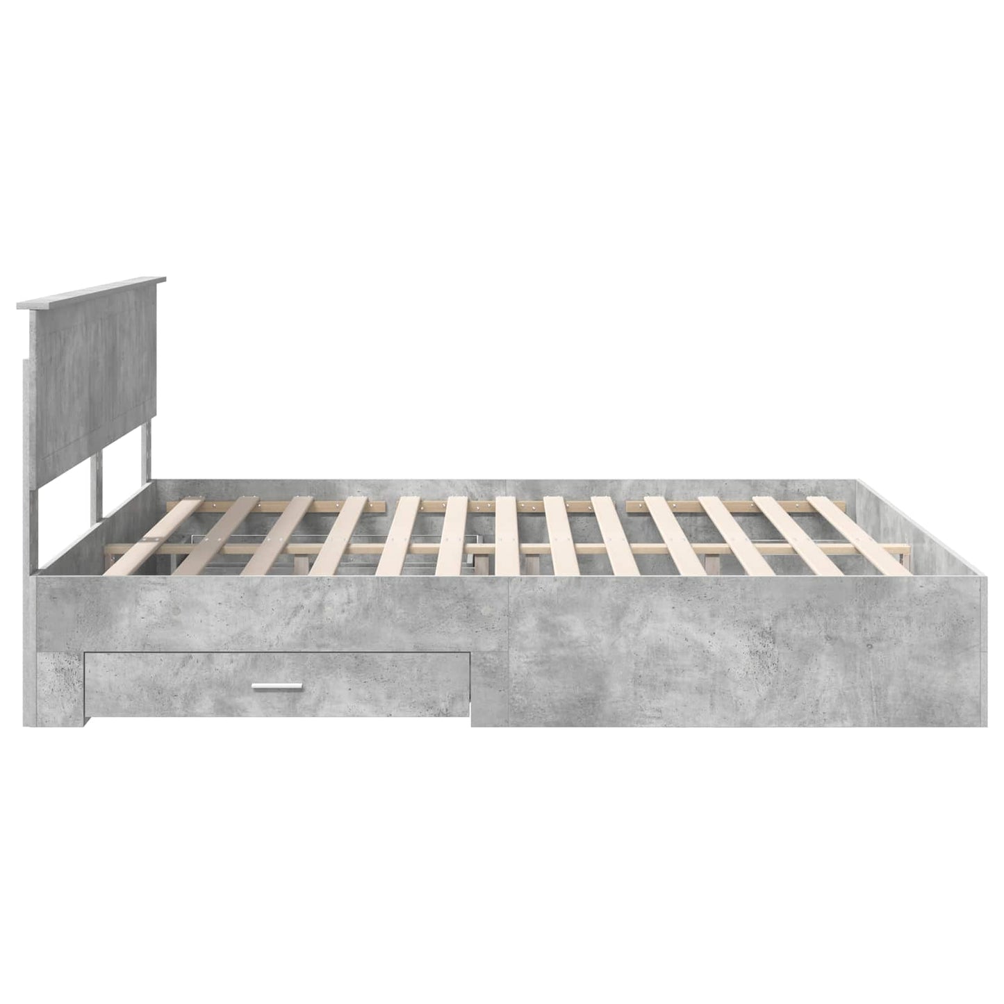 Bedframe met hoofdeinde Beton Grijs 180 x 200 cm Bewerkt hout is nu te koop bij PeponiXL, paradijselijk wonen!