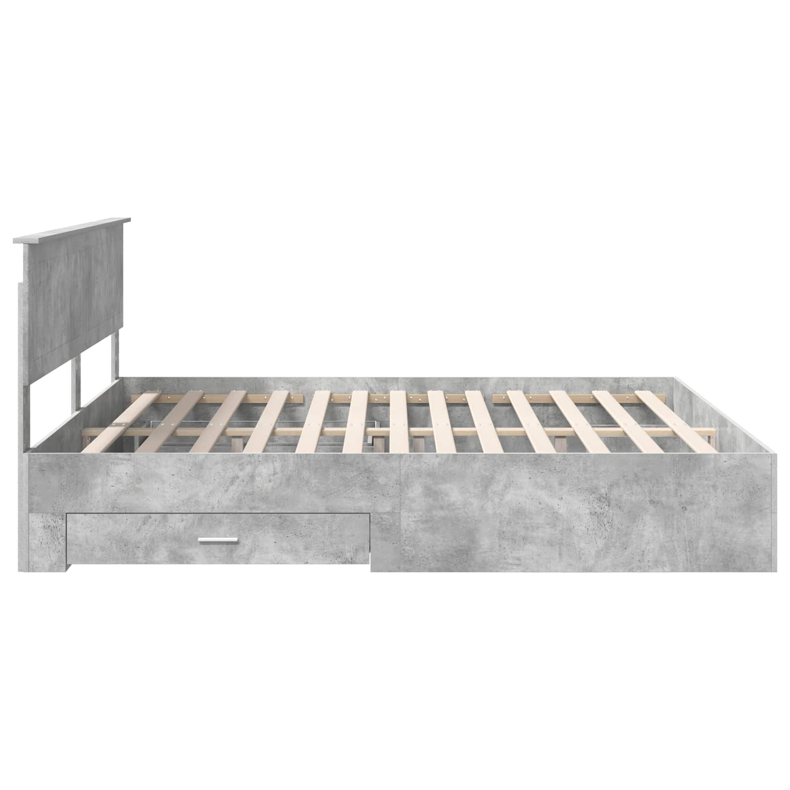 Bedframe met hoofdeinde Beton Grijs 180 x 200 cm Bewerkt hout is nu te koop bij PeponiXL, paradijselijk wonen!