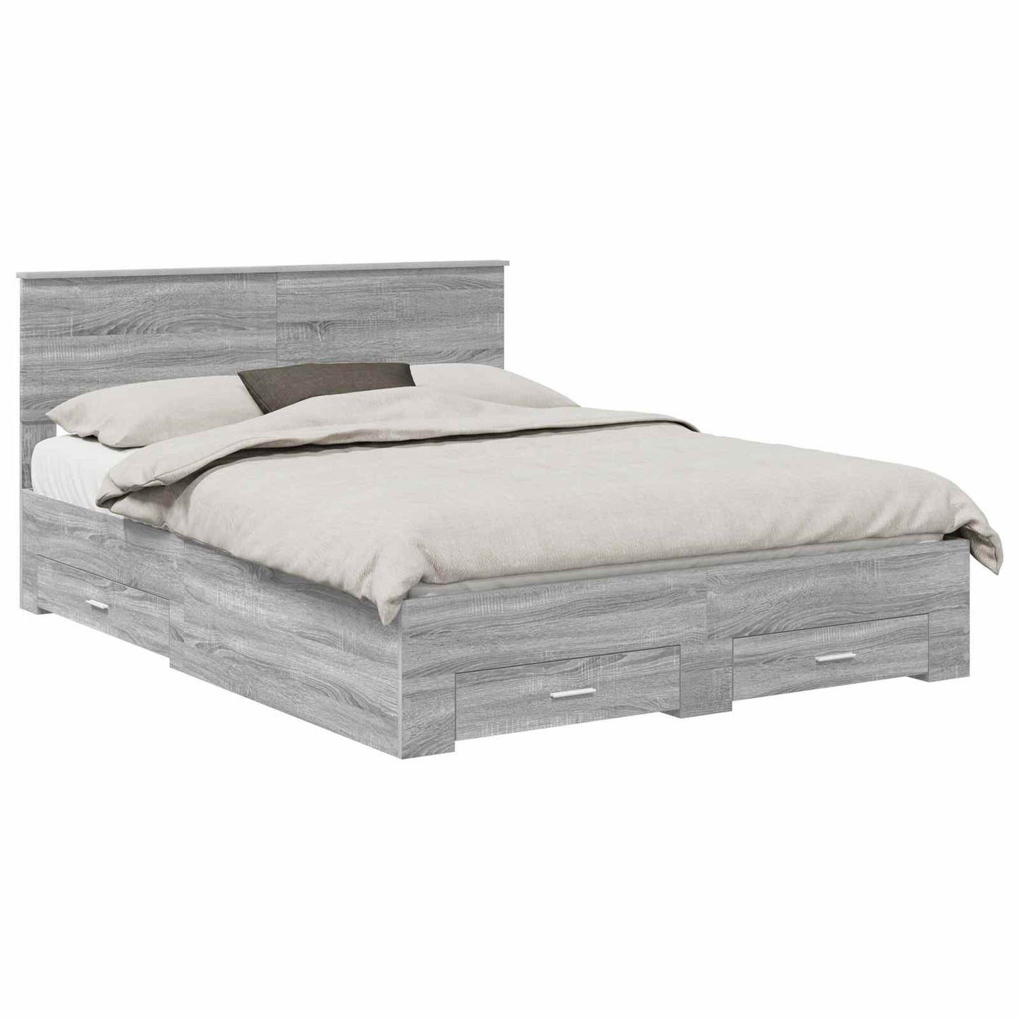 Bedframe met lade Grijs Sonoma 150 x 200 cm Bewerkt hout