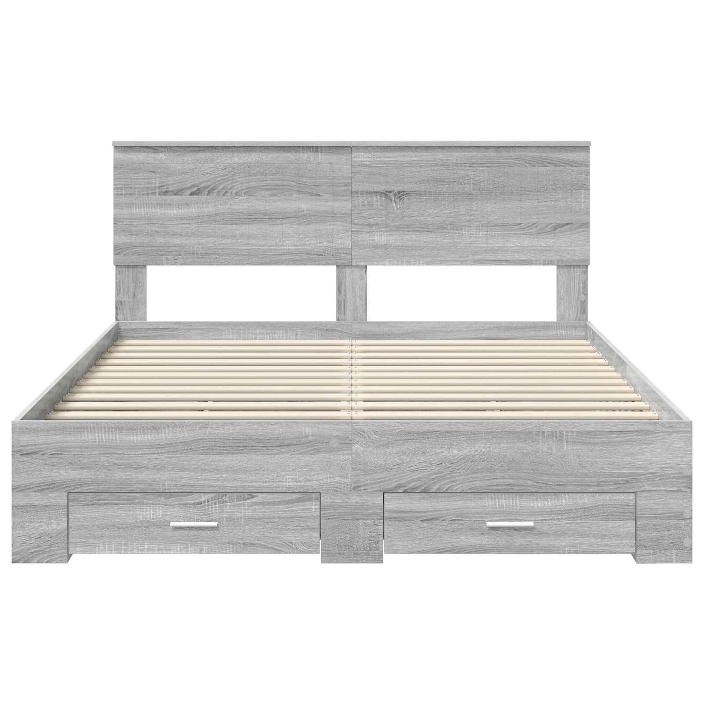 Bedframe met lade Grijs Sonoma 150 x 200 cm Bewerkt hout