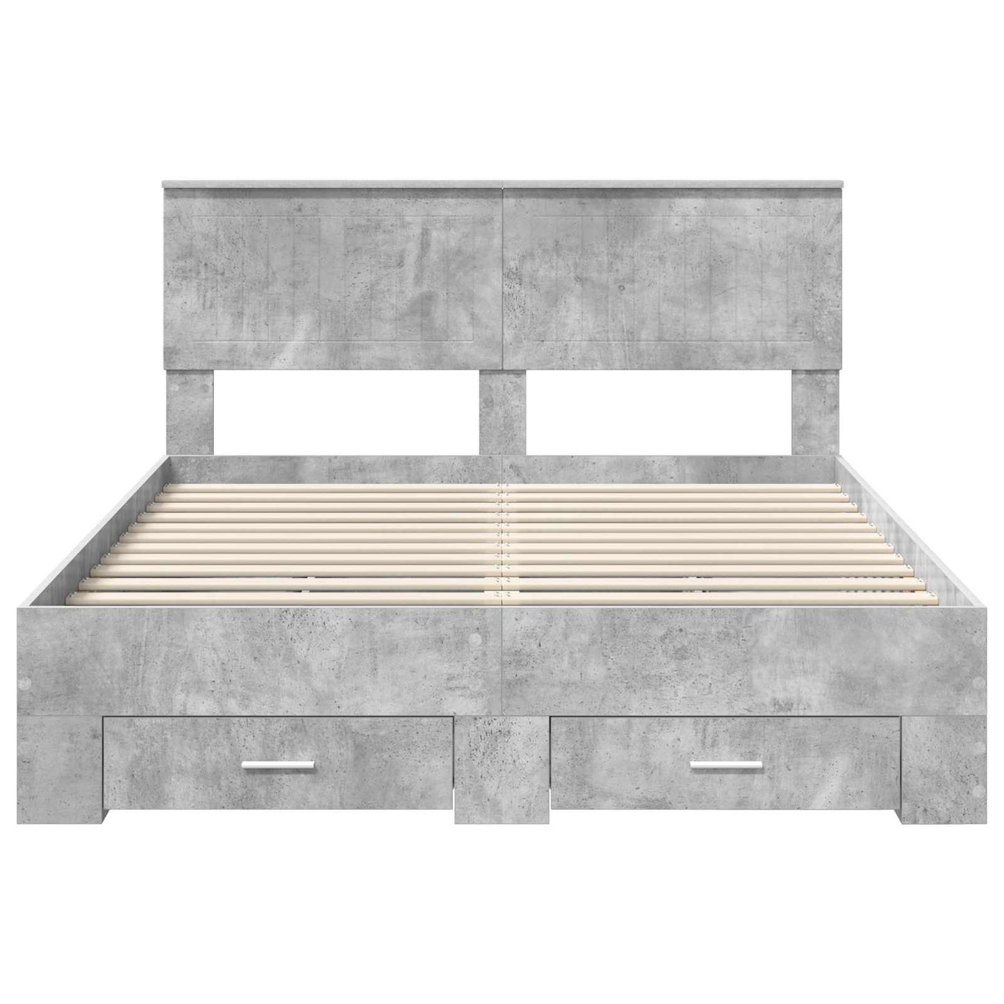 Bedframe met hoofdeinde Beton Grijs 140 x 200 cm Bewerkt hout is nu te koop bij PeponiXL, paradijselijk wonen!