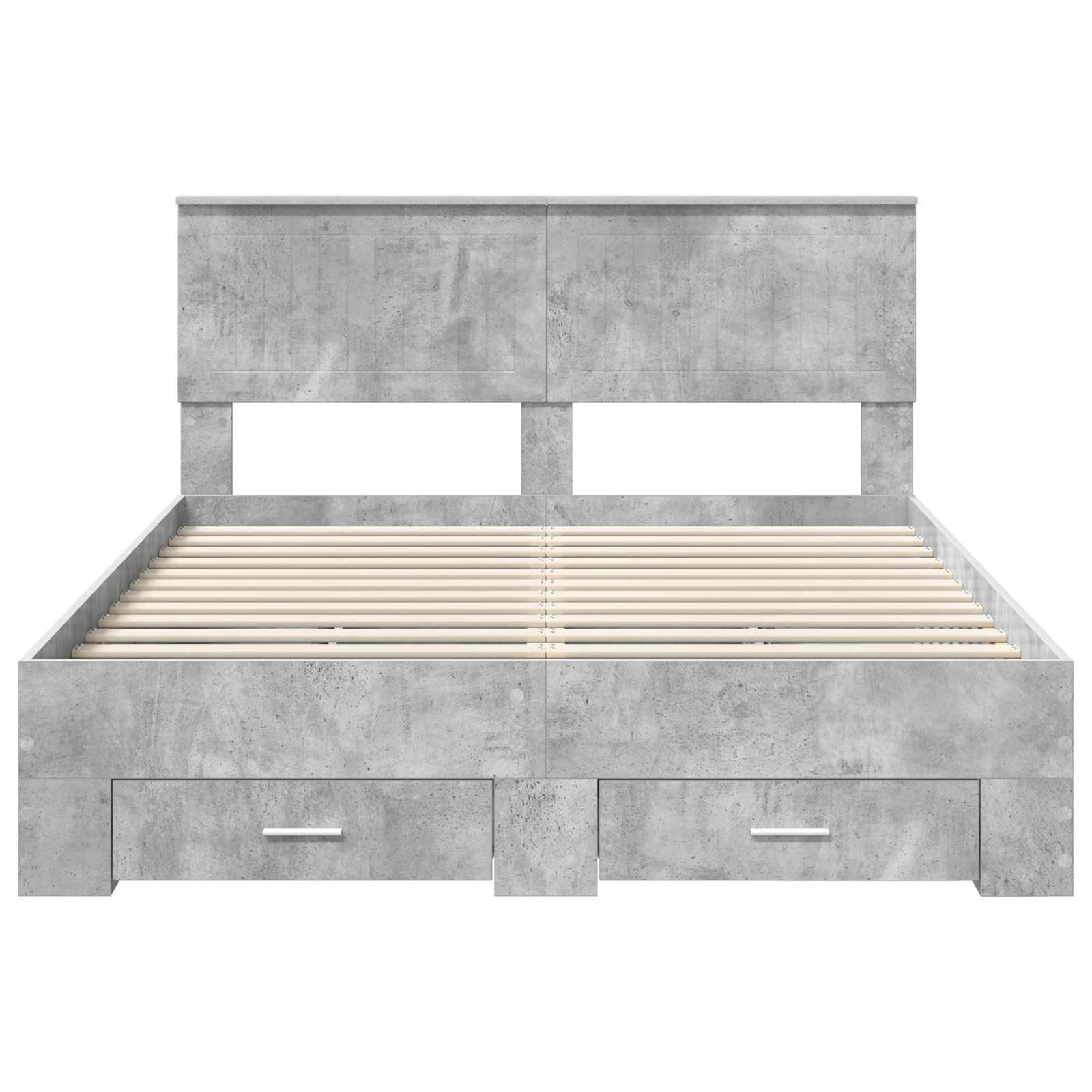 Bedframe met hoofdeinde Beton Grijs 140 x 200 cm Bewerkt hout is nu te koop bij PeponiXL, paradijselijk wonen!