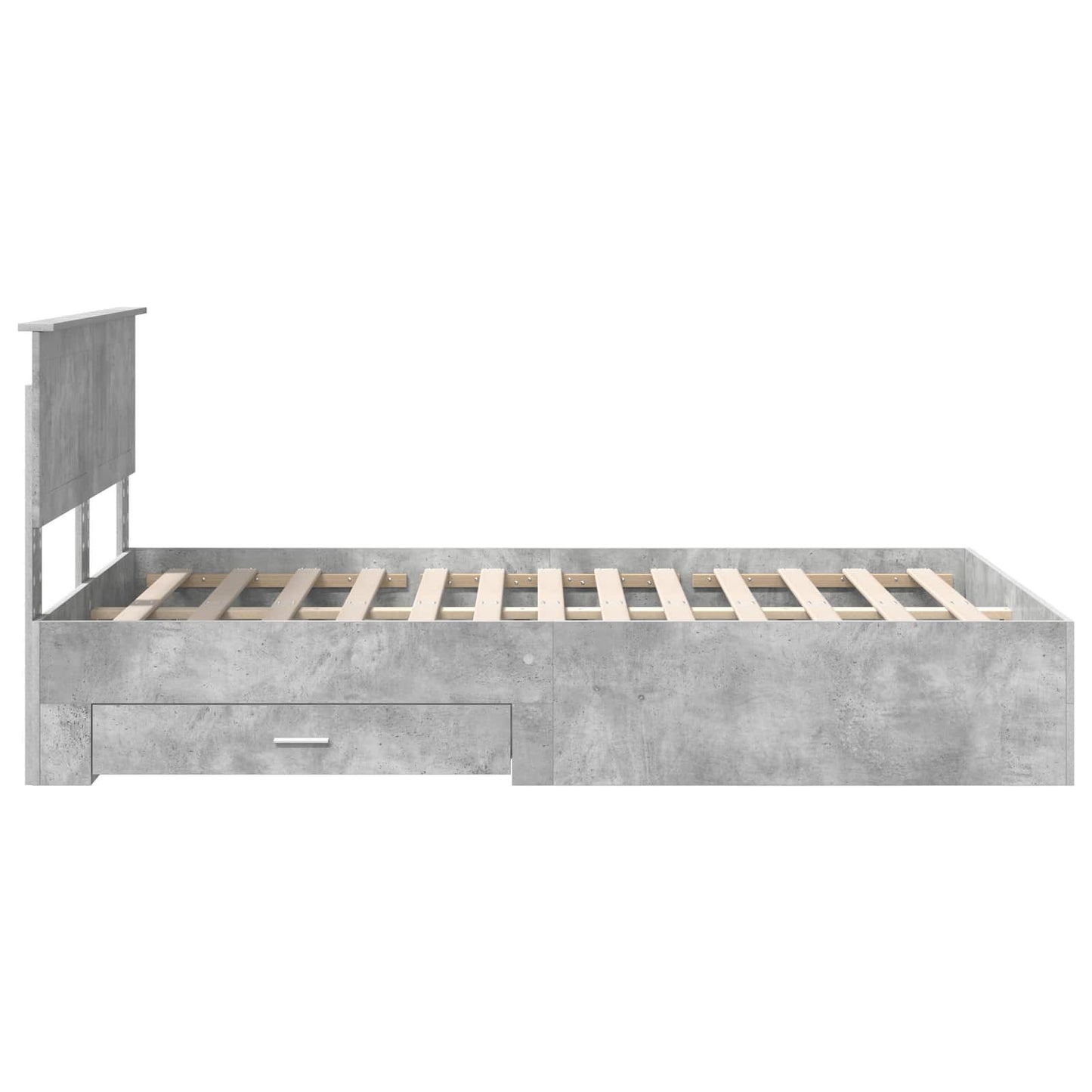 Bedframe met hoofdeinde Beton Grijs 120 x 200 cm Bewerkt hout is nu te koop bij PeponiXL, paradijselijk wonen!