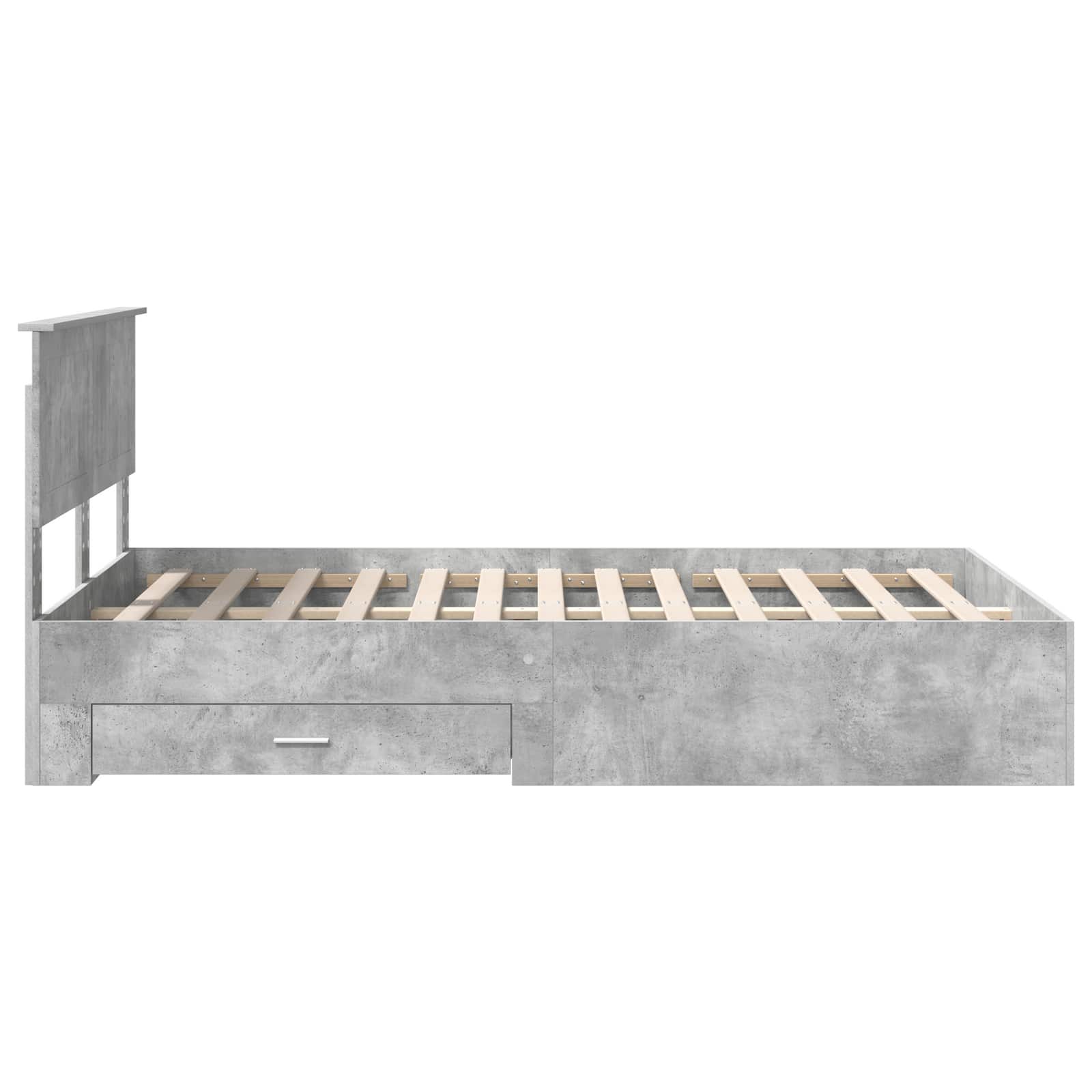 Bedframe met hoofdeinde Beton Grijs 120 x 200 cm Bewerkt hout is nu te koop bij PeponiXL, paradijselijk wonen!