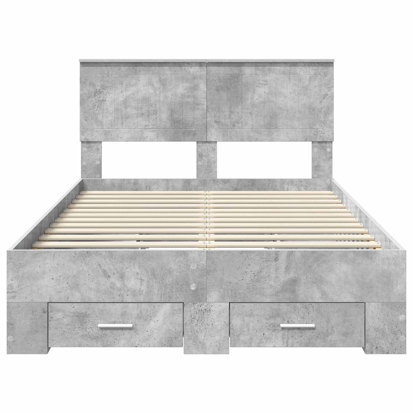 Bedframe met hoofdeinde Beton Grijs 120 x 190 cm Bewerkt hout is nu te koop bij PeponiXL, paradijselijk wonen!