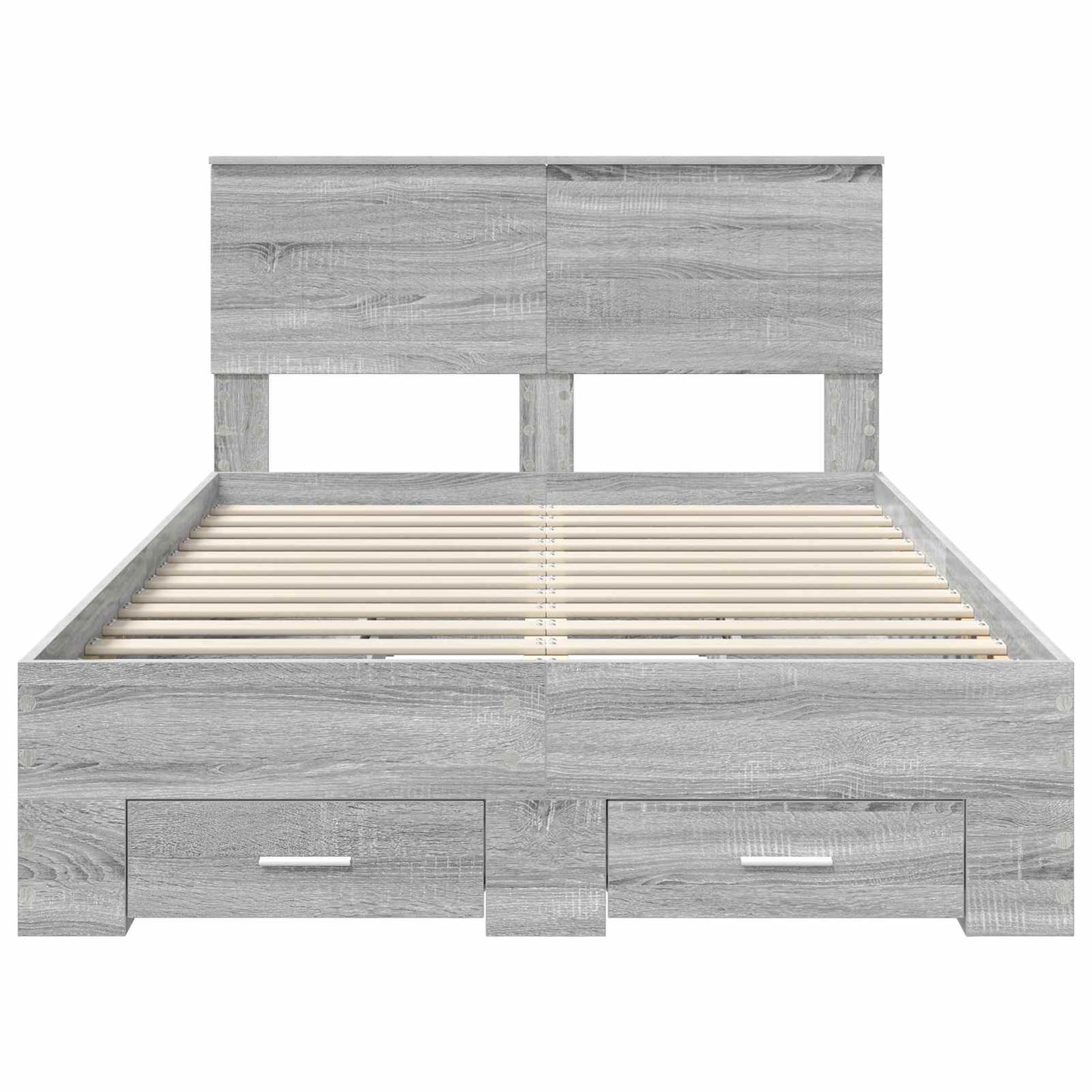 Bedframe met hoofdeinde Grijs Sonoma 120 x 190 cm Bewerkt hout is nu te koop bij PeponiXL, paradijselijk wonen!