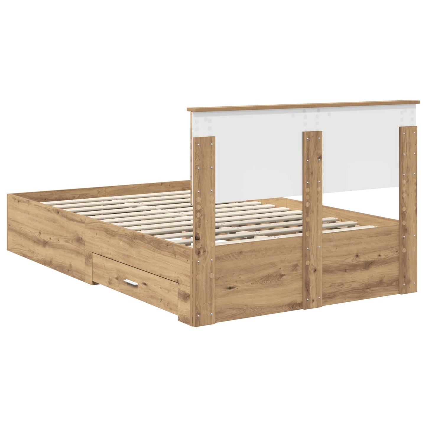 Bedframe met hoofdeinde Artisan Eiken 120 x 190 cm Bewerkt hout is nu te koop bij PeponiXL, paradijselijk wonen!