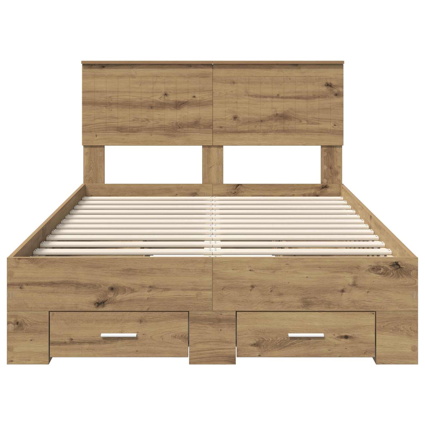 Bedframe met hoofdeinde Artisan Eiken 120 x 190 cm Bewerkt hout is nu te koop bij PeponiXL, paradijselijk wonen!
