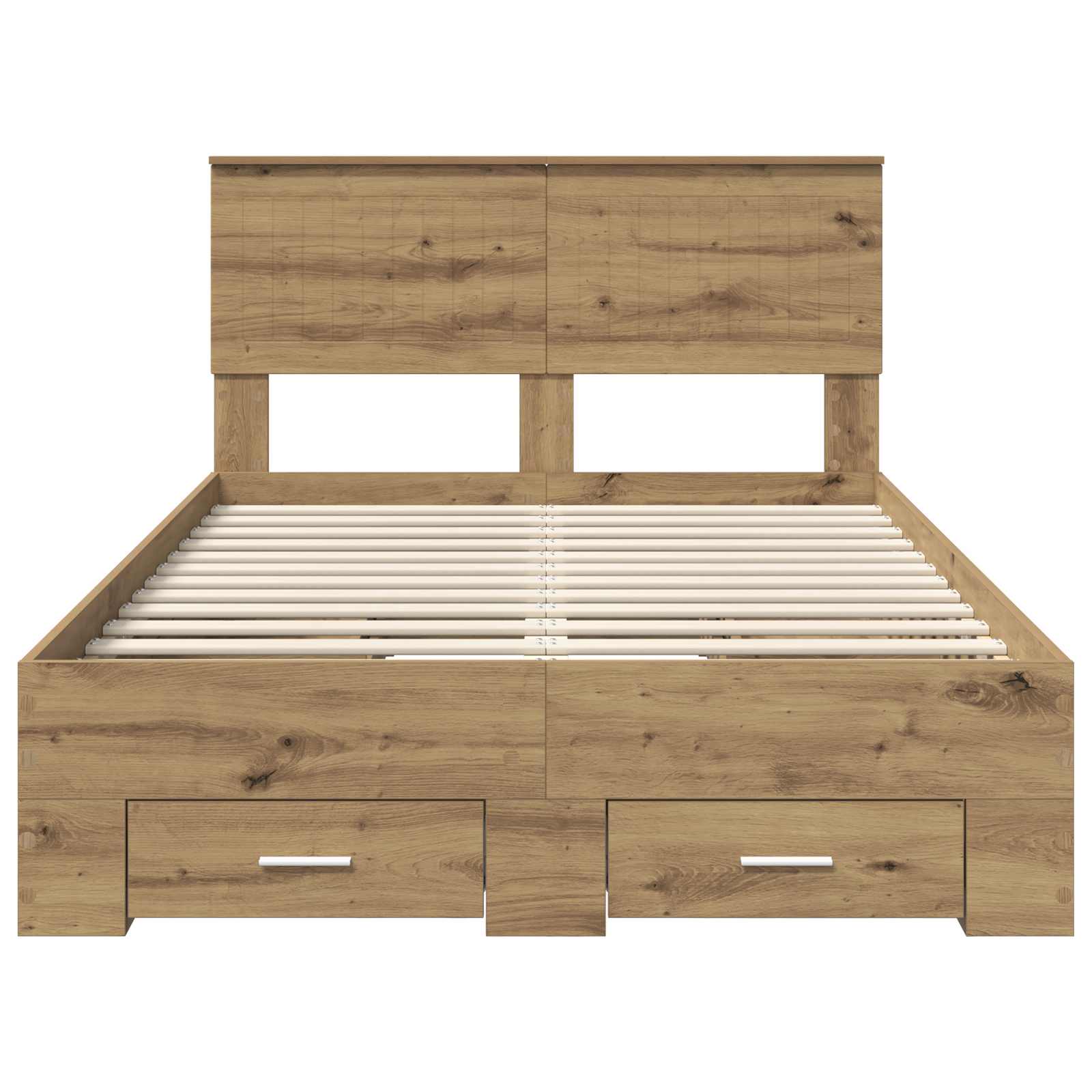 Bedframe met hoofdeinde Artisan Eiken 120 x 190 cm Bewerkt hout is nu te koop bij PeponiXL, paradijselijk wonen!