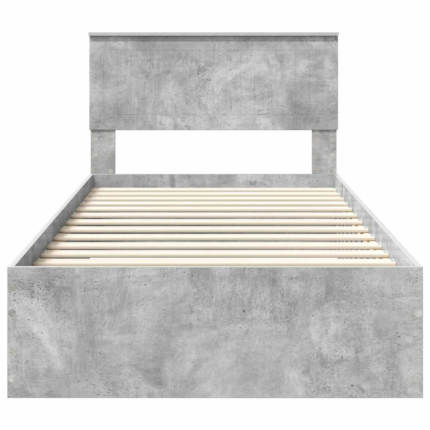 Bedframe met hoofdeinde Beton Grijs 100 x 200 cm Bewerkt hout is nu te koop bij PeponiXL, paradijselijk wonen!