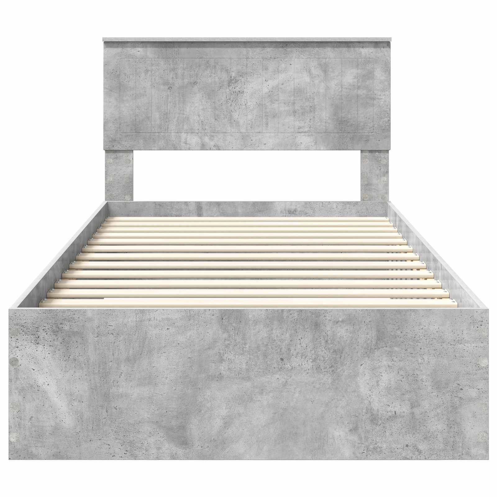 Bedframe met hoofdeinde Beton Grijs 100 x 200 cm Bewerkt hout is nu te koop bij PeponiXL, paradijselijk wonen!