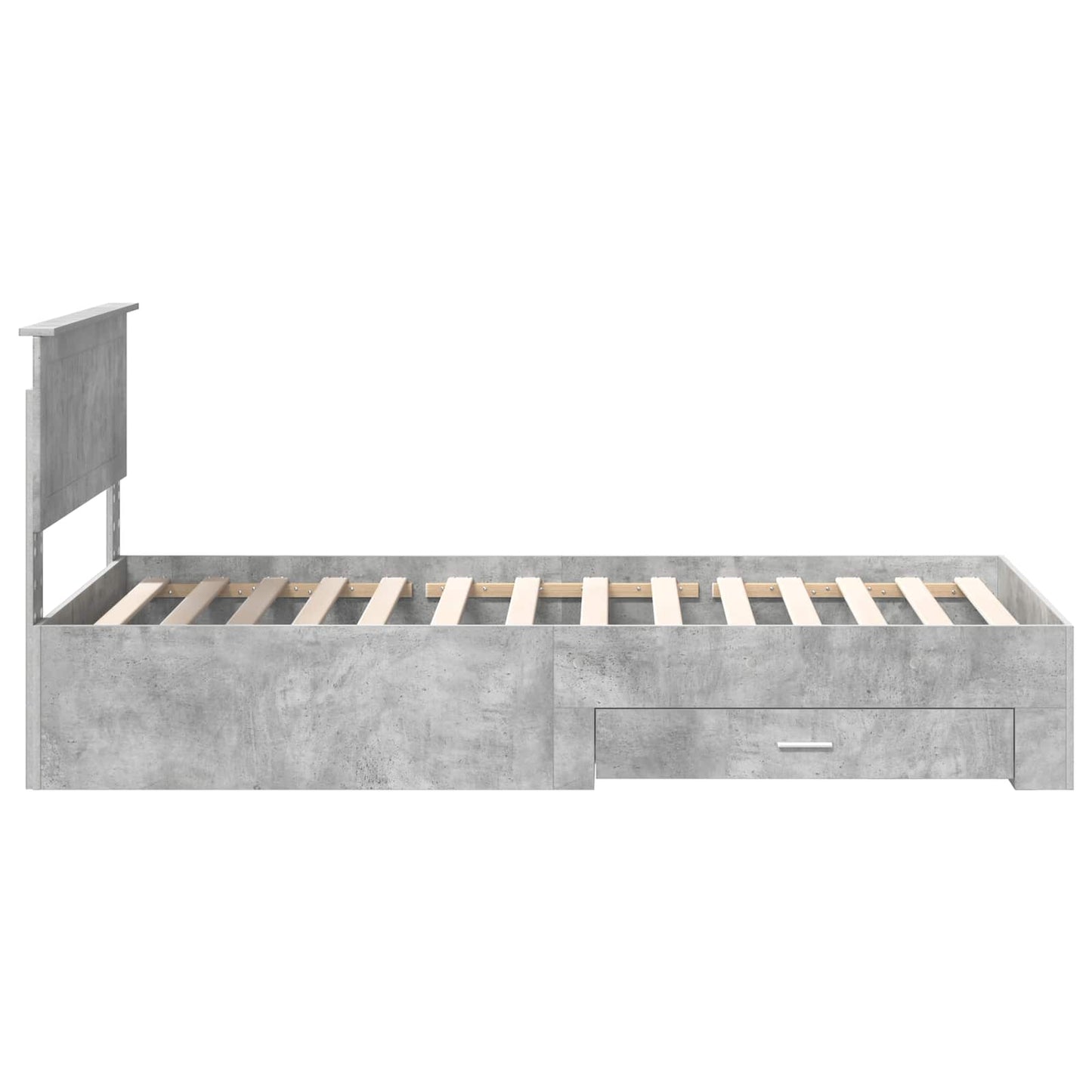 Bedframe met hoofdeinde Beton Grijs 100 x 200 cm Bewerkt hout is nu te koop bij PeponiXL, paradijselijk wonen!
