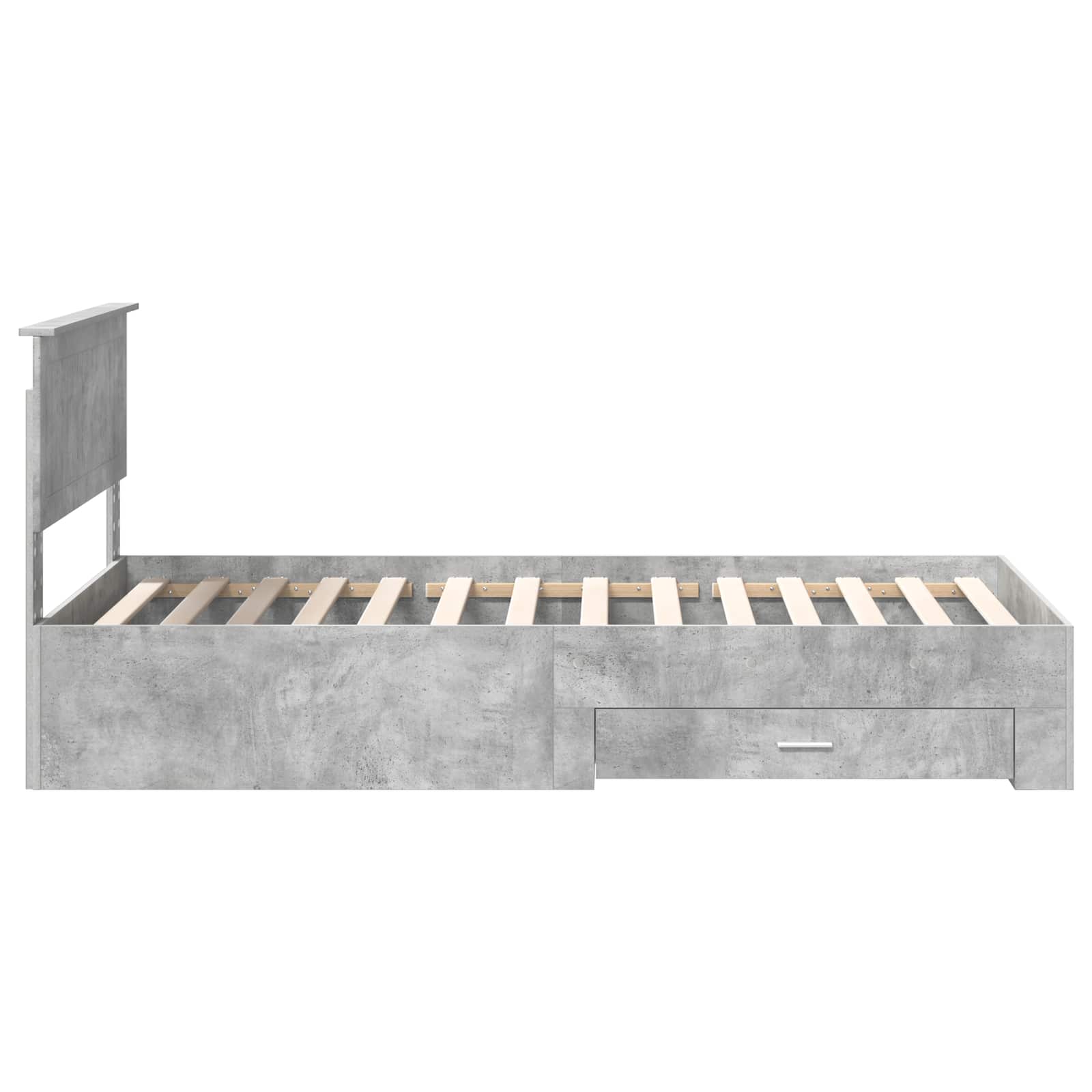 Bedframe met hoofdeinde Beton Grijs 100 x 200 cm Bewerkt hout is nu te koop bij PeponiXL, paradijselijk wonen!
