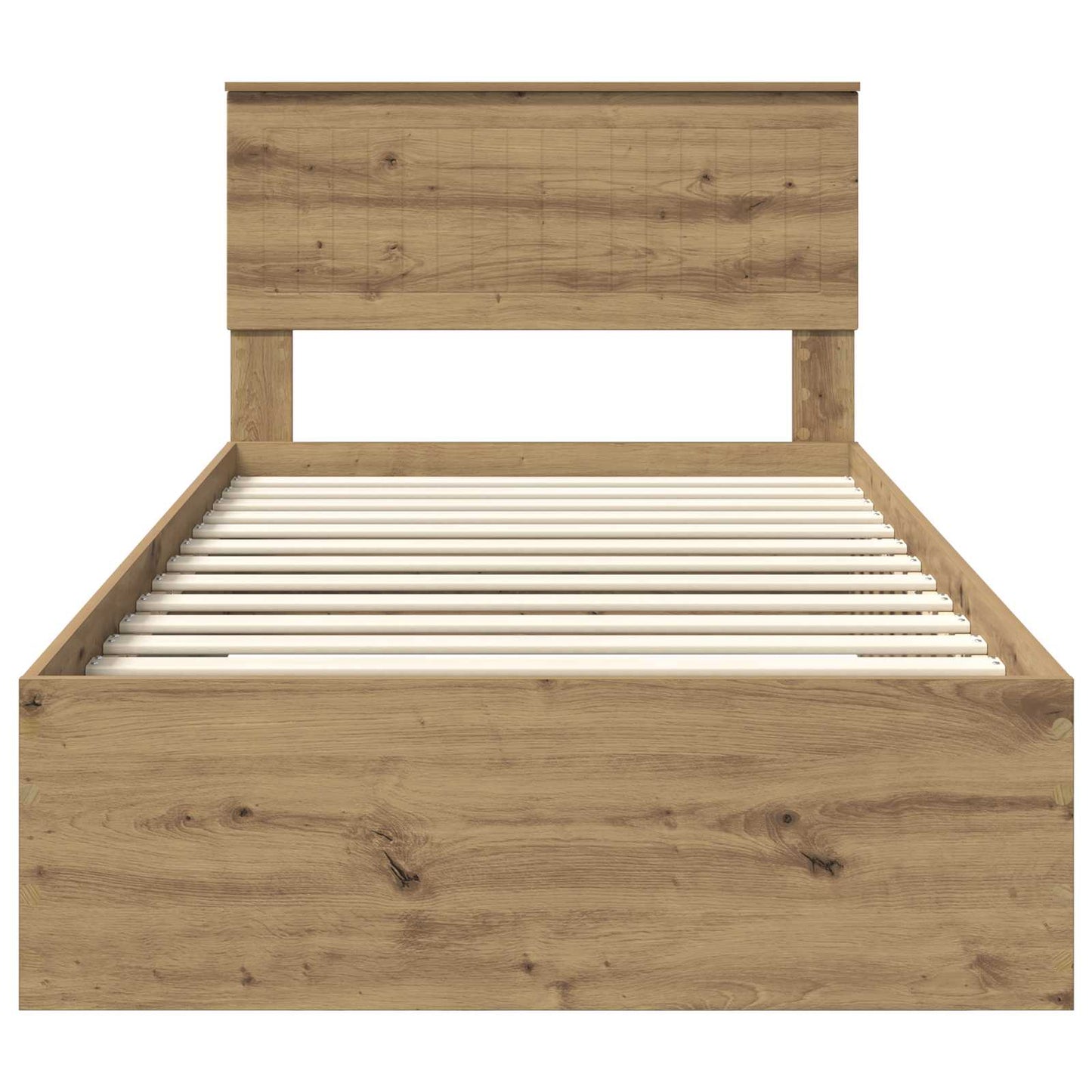 Bedframe met hoofdeinde Artisan Eiken 100 x 200 cm Bewerkt hout is nu te koop bij PeponiXL, paradijselijk wonen!