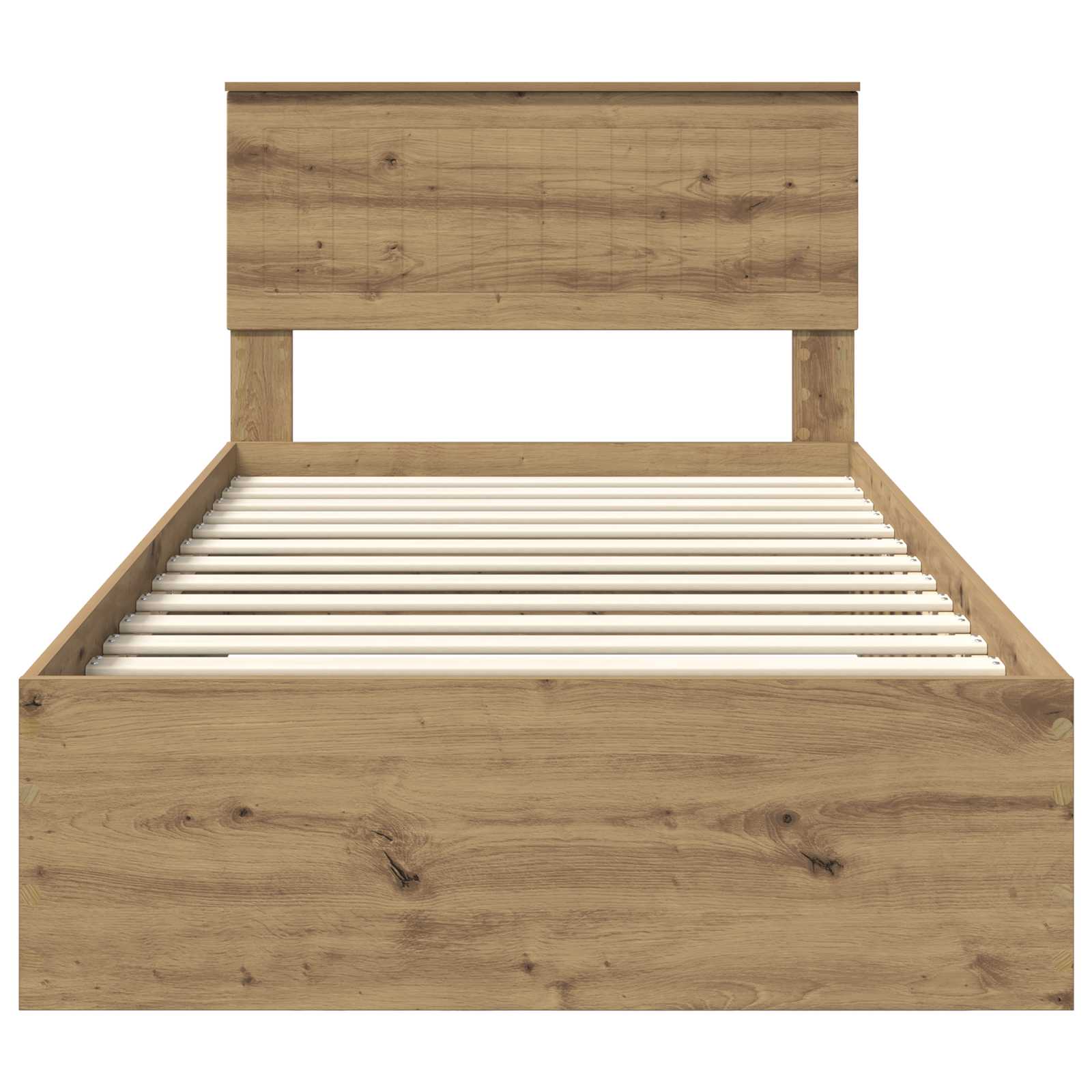 Bedframe met hoofdeinde Artisan Eiken 100 x 200 cm Bewerkt hout is nu te koop bij PeponiXL, paradijselijk wonen!