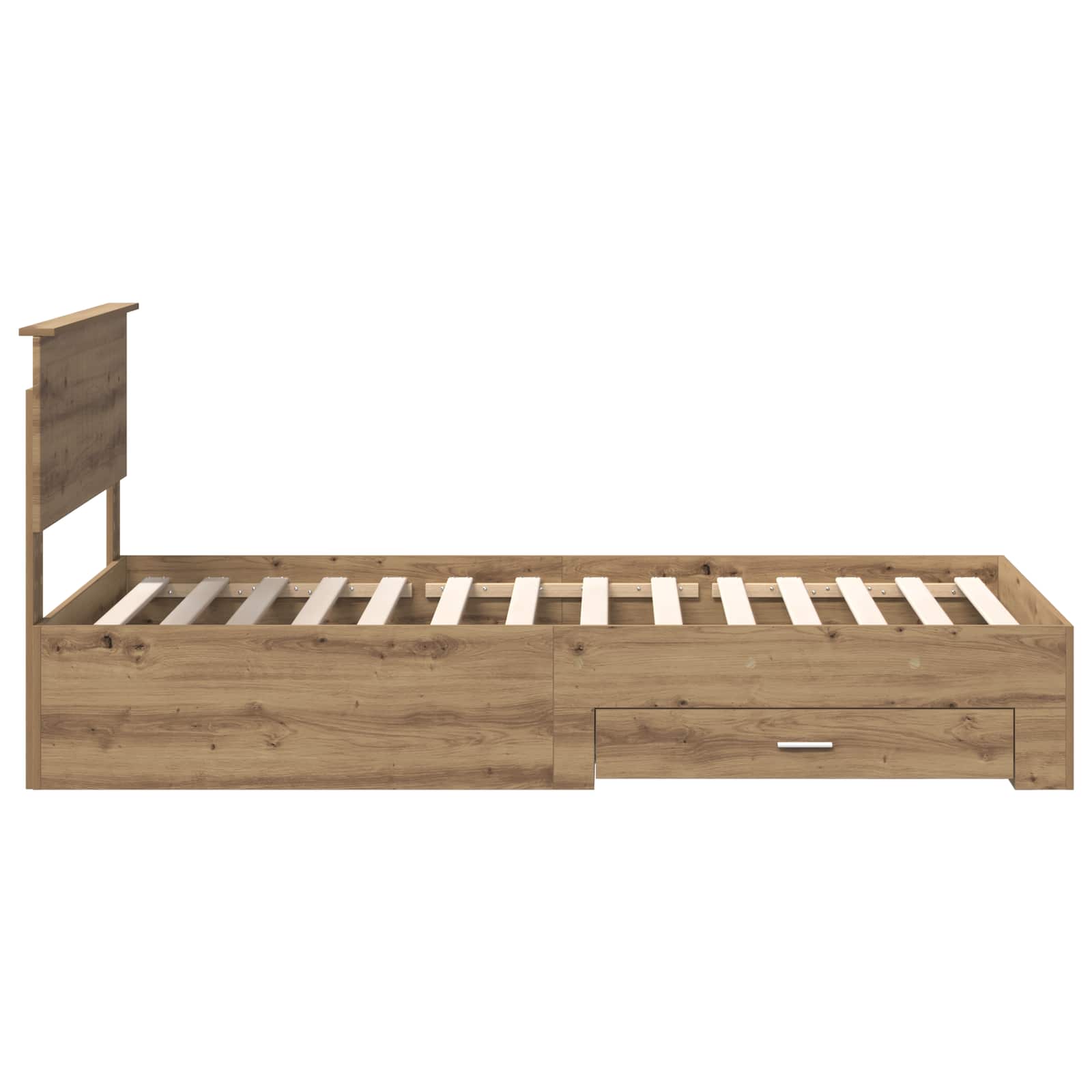 Bedframe met hoofdeinde Artisan Eiken 100 x 200 cm Bewerkt hout is nu te koop bij PeponiXL, paradijselijk wonen!