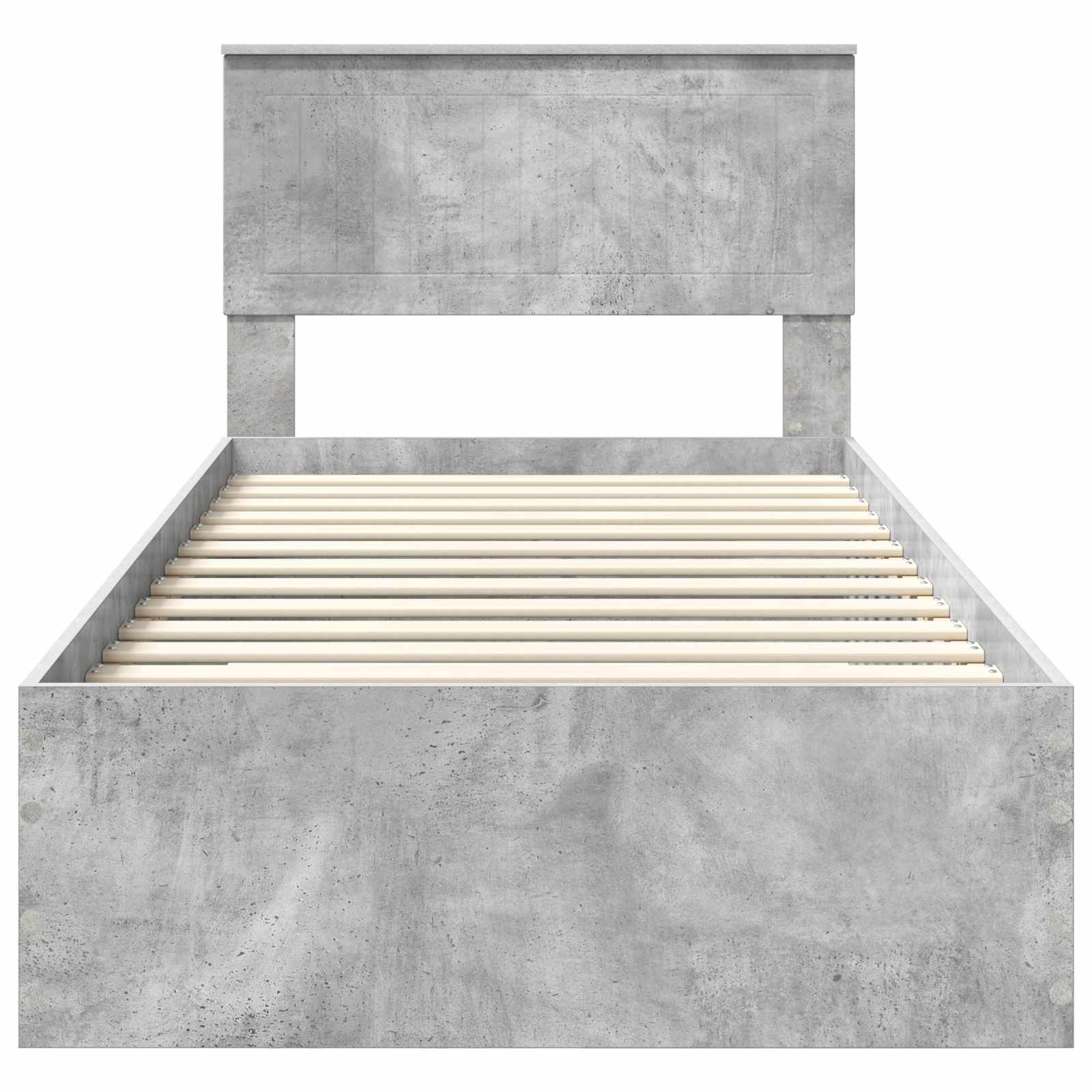 Bedframe met hoofdeinde Beton Grijs 90 x 200 cm Bewerkt hout is nu te koop bij PeponiXL, paradijselijk wonen!