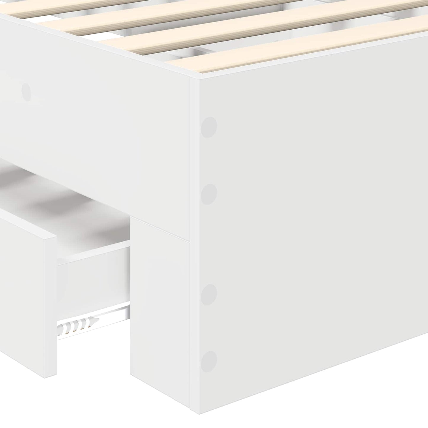 Bedframe met hoofdeinde met lade Wit 90 x 190 cm Bewerkt hout is nu te koop bij PeponiXL, paradijselijk wonen!