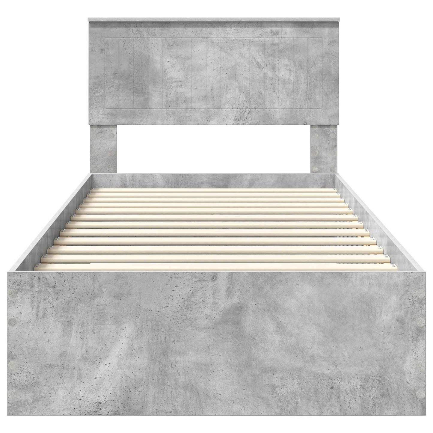 Bedframe met hoofdeinde Beton Grijs 90 x 190 cm Bewerkt hout is nu te koop bij PeponiXL, paradijselijk wonen!