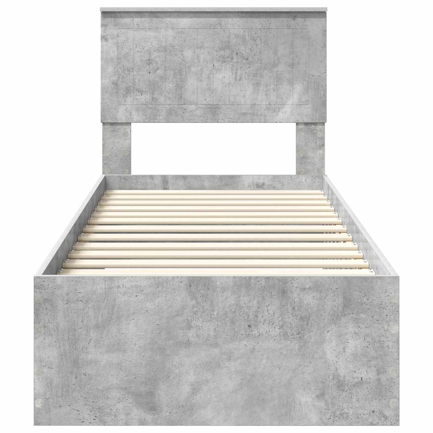 Bedframe Beton Grijs en Zilver 70 x 190 cm Bewerkt hout is nu te koop bij PeponiXL, paradijselijk wonen!