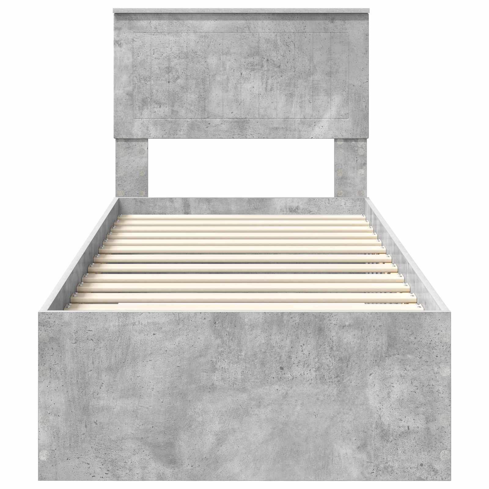 Bedframe Beton Grijs en Zilver 70 x 190 cm Bewerkt hout is nu te koop bij PeponiXL, paradijselijk wonen!