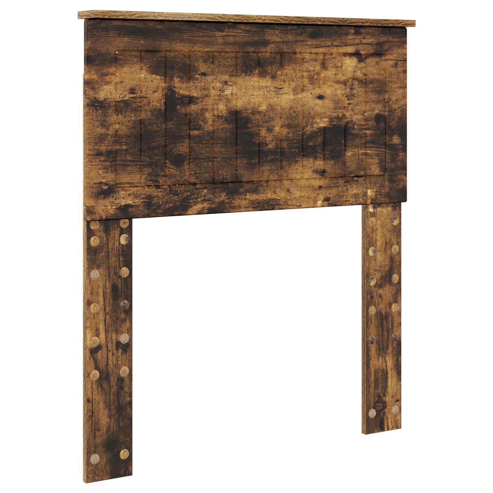 Bedframe Gerookt Eiken en Zilver 75 x 190 cm Bewerkt hout is nu te koop bij PeponiXL, paradijselijk wonen!