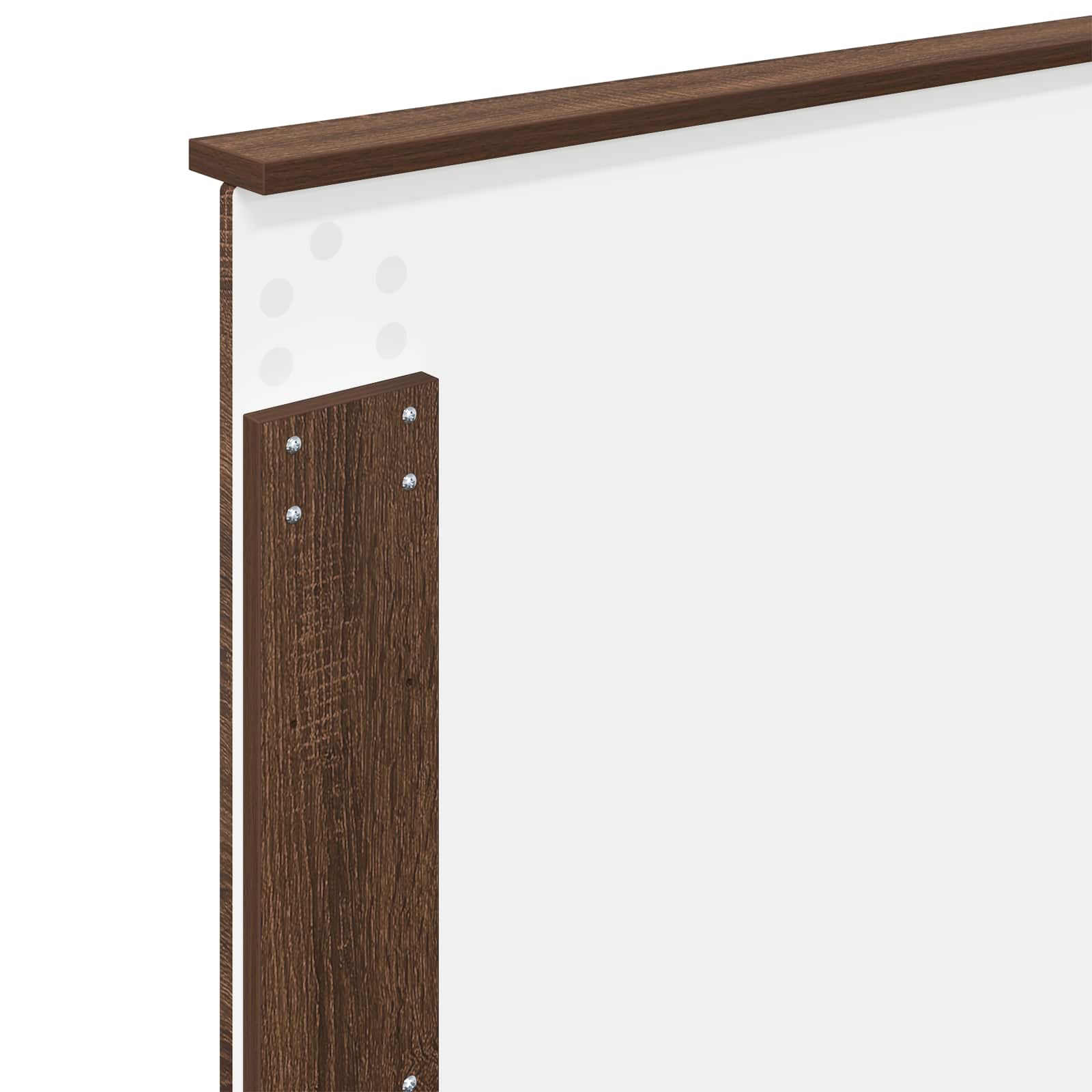 Bedframe Bruin Eiken en Zilver 75 x 190 cm Bewerkt hout is nu te koop bij PeponiXL, paradijselijk wonen!