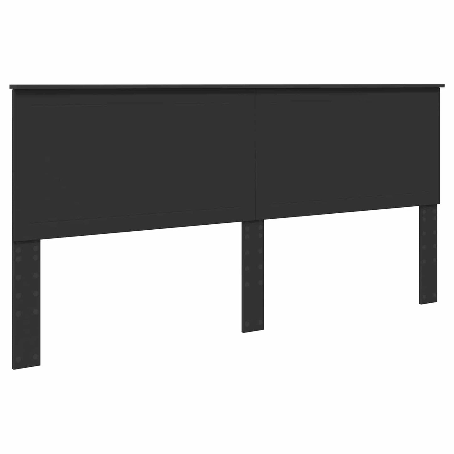 Bedframe met hoofdeinde Zwart 200 x 200 cm Massief grenenhout is nu te koop bij PeponiXL, paradijselijk wonen!