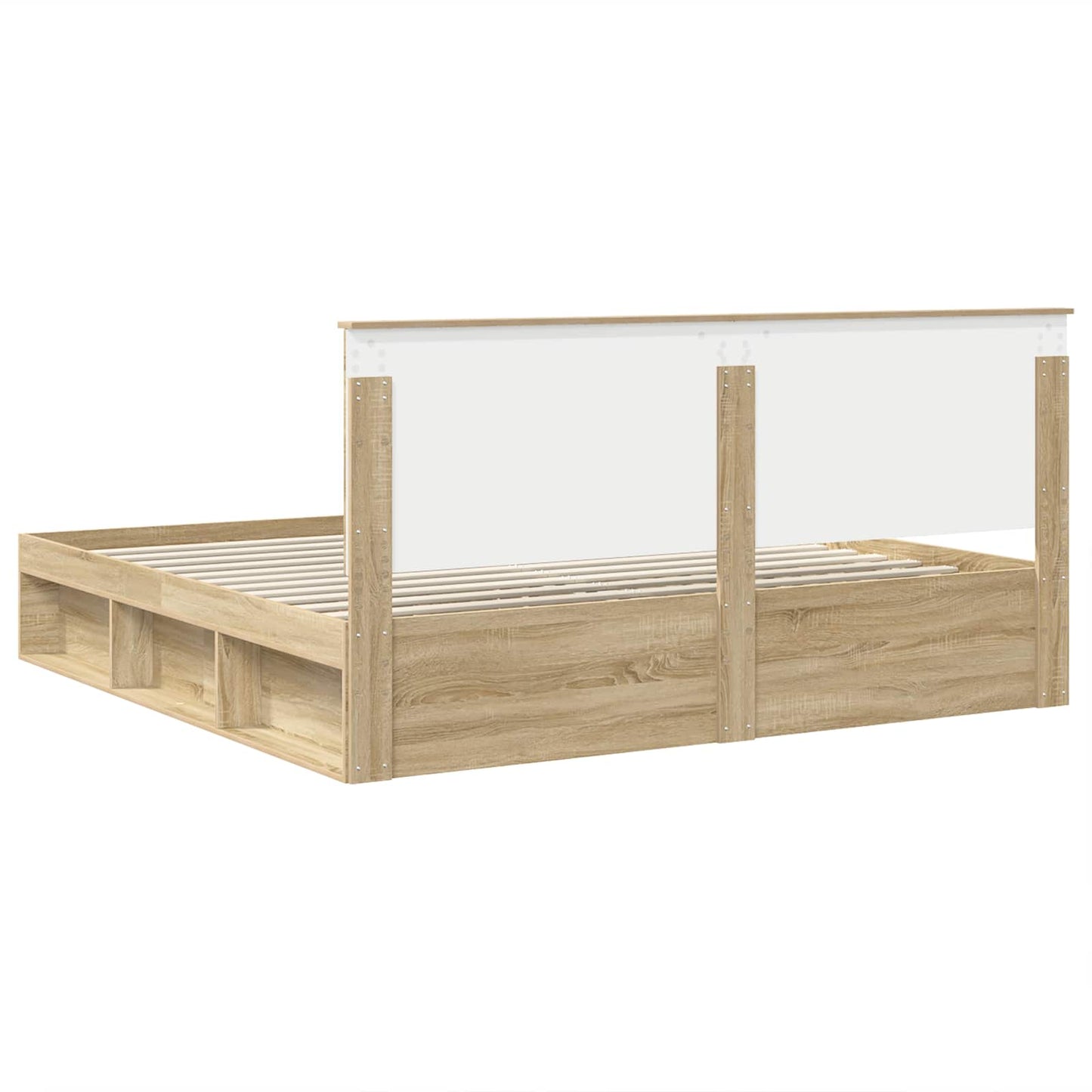 Bedframe met hoofdeinde Sonoma 200 x 200 cm Massief grenenhout is nu te koop bij PeponiXL, paradijselijk wonen!