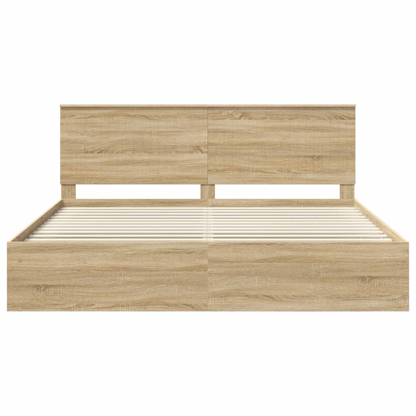 Bedframe met hoofdeinde Sonoma 200 x 200 cm Massief grenenhout is nu te koop bij PeponiXL, paradijselijk wonen!