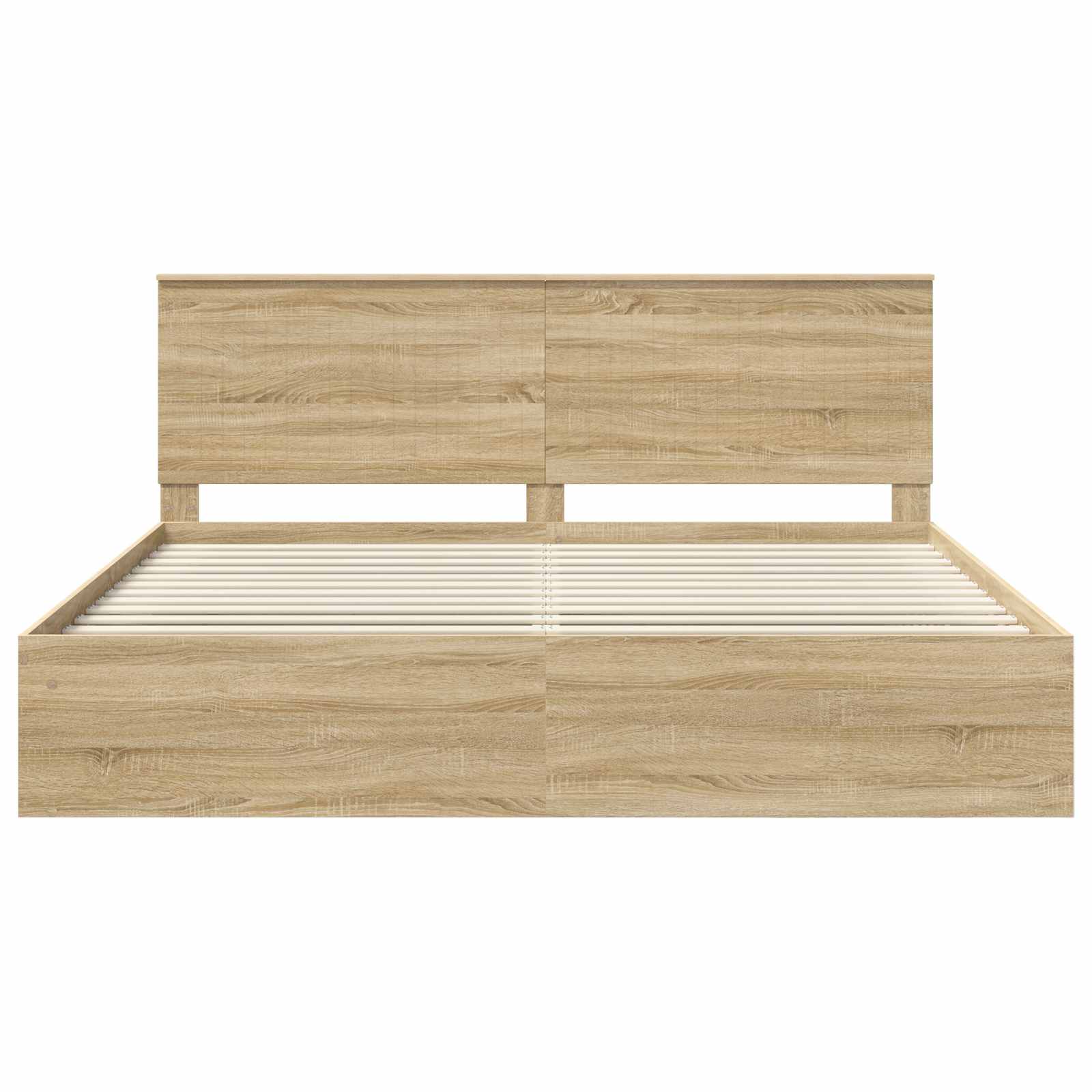 Bedframe met hoofdeinde Sonoma 200 x 200 cm Massief grenenhout is nu te koop bij PeponiXL, paradijselijk wonen!