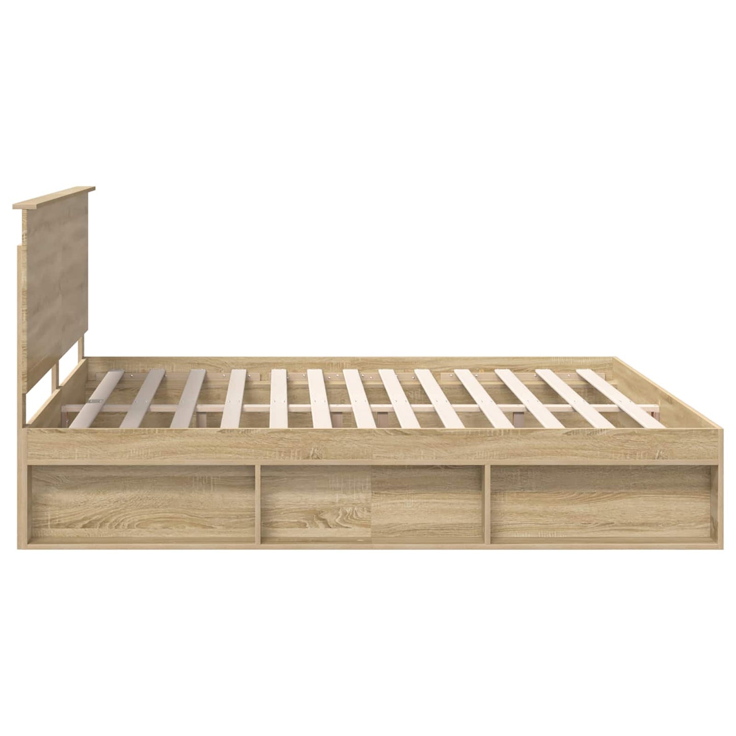 Bedframe met hoofdeinde Sonoma 200 x 200 cm Massief grenenhout is nu te koop bij PeponiXL, paradijselijk wonen!