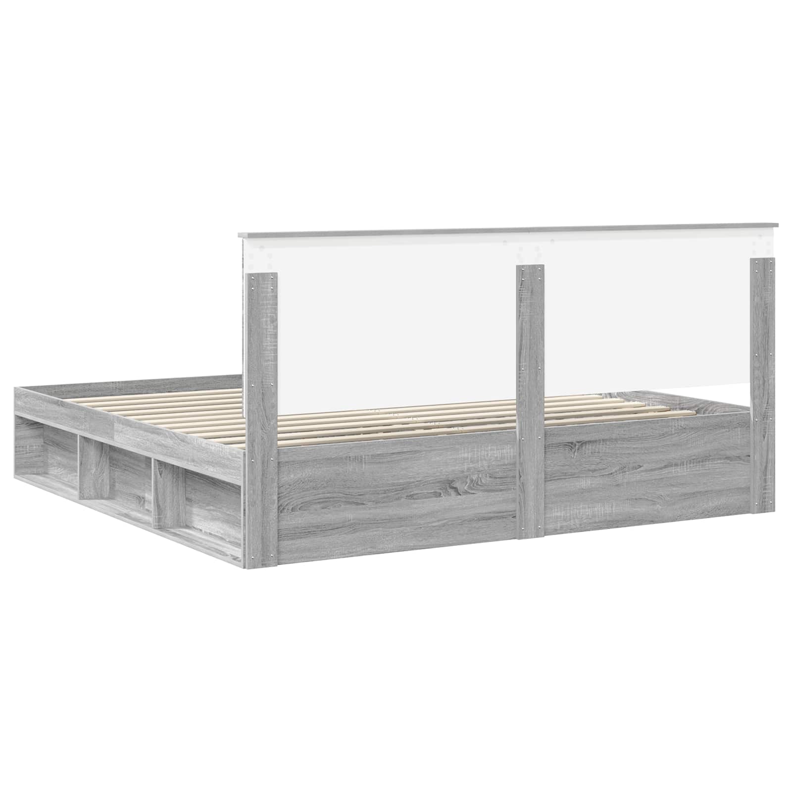 Bedframe Grijs Sonoma 200 x 200 cm Massief grenenhout is nu te koop bij PeponiXL, paradijselijk wonen!
