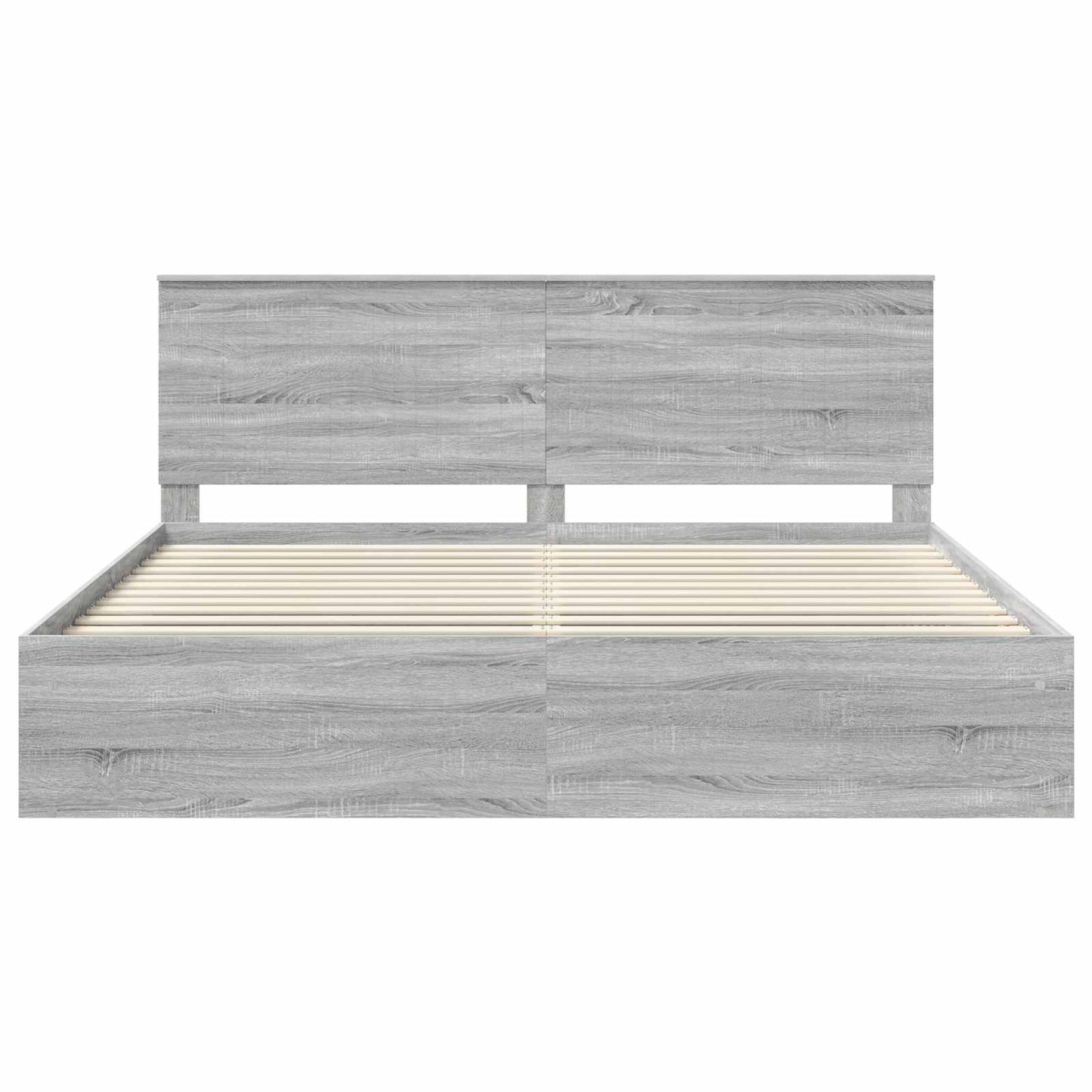 Bedframe Grijs Sonoma 200 x 200 cm Massief grenenhout is nu te koop bij PeponiXL, paradijselijk wonen!