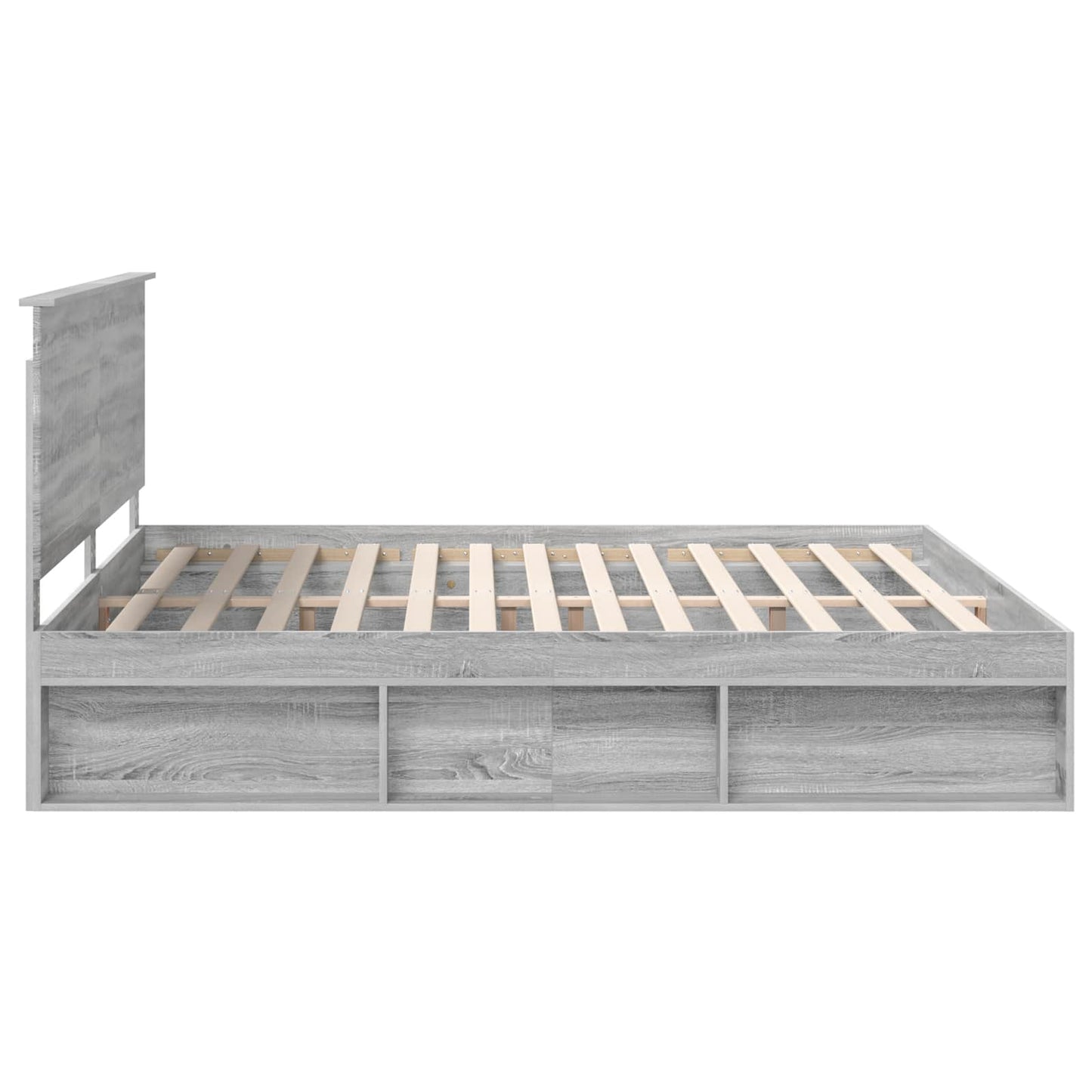 Bedframe Grijs Sonoma 200 x 200 cm Massief grenenhout is nu te koop bij PeponiXL, paradijselijk wonen!