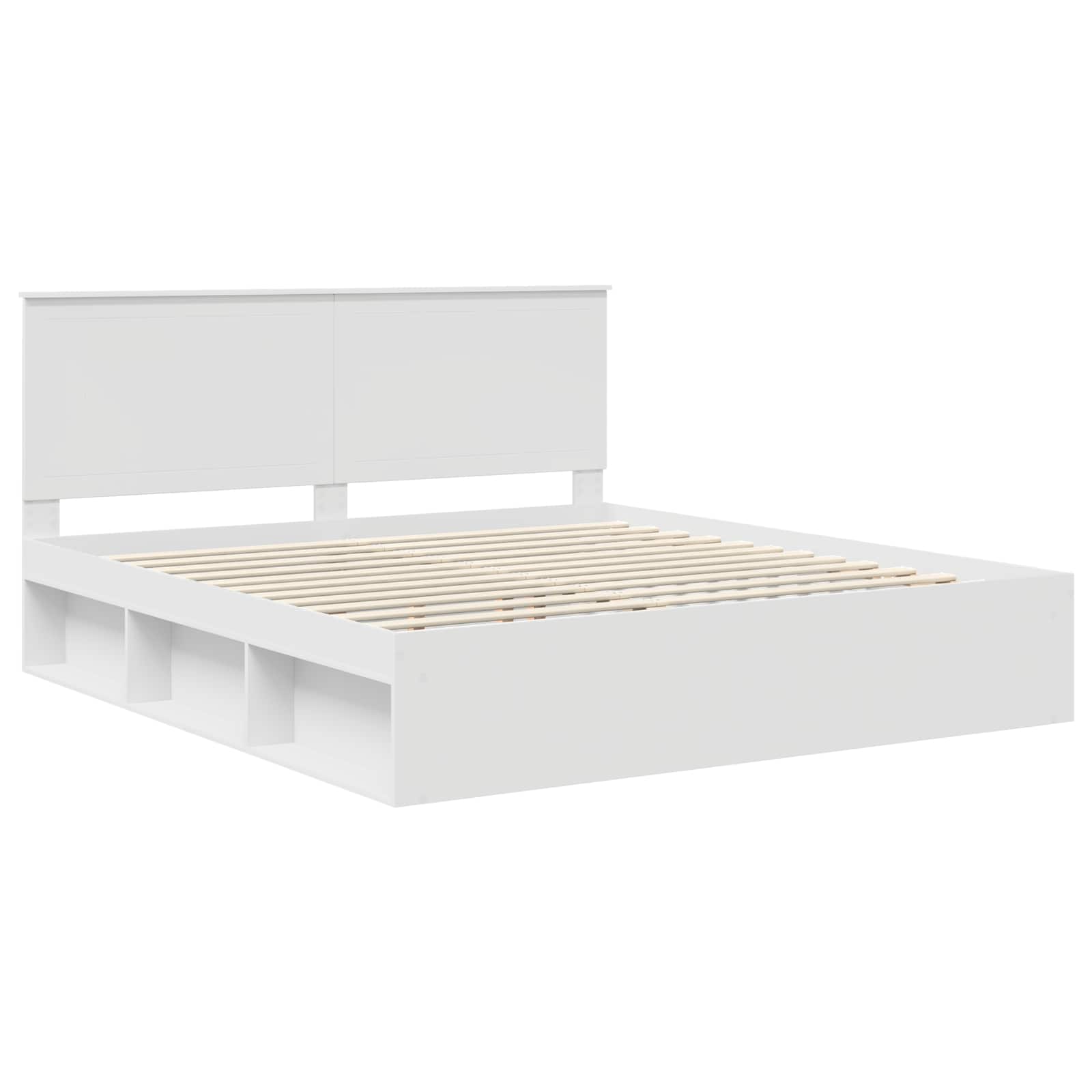 Bedframe met hoofdeinde Wit 180 x 200 cm Massief grenenhout is nu te koop bij PeponiXL, paradijselijk wonen!