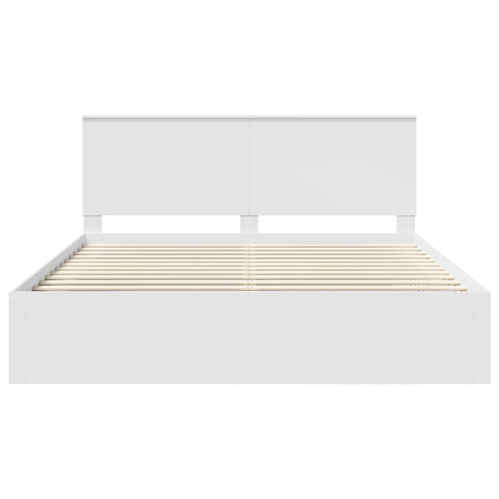 Bedframe met hoofdeinde Wit 180 x 200 cm Massief grenenhout is nu te koop bij PeponiXL, paradijselijk wonen!
