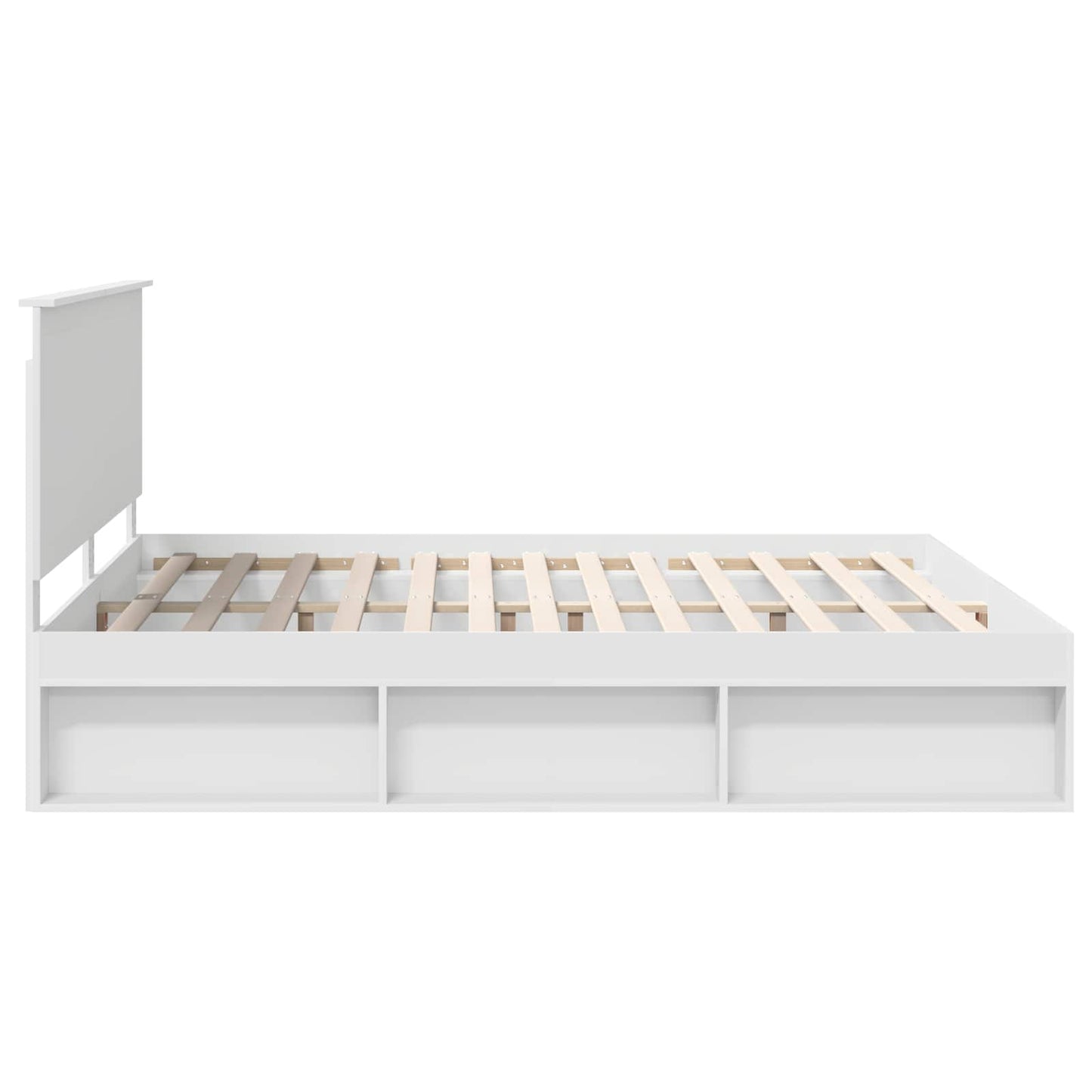 Bedframe met hoofdeinde Wit 180 x 200 cm Massief grenenhout is nu te koop bij PeponiXL, paradijselijk wonen!