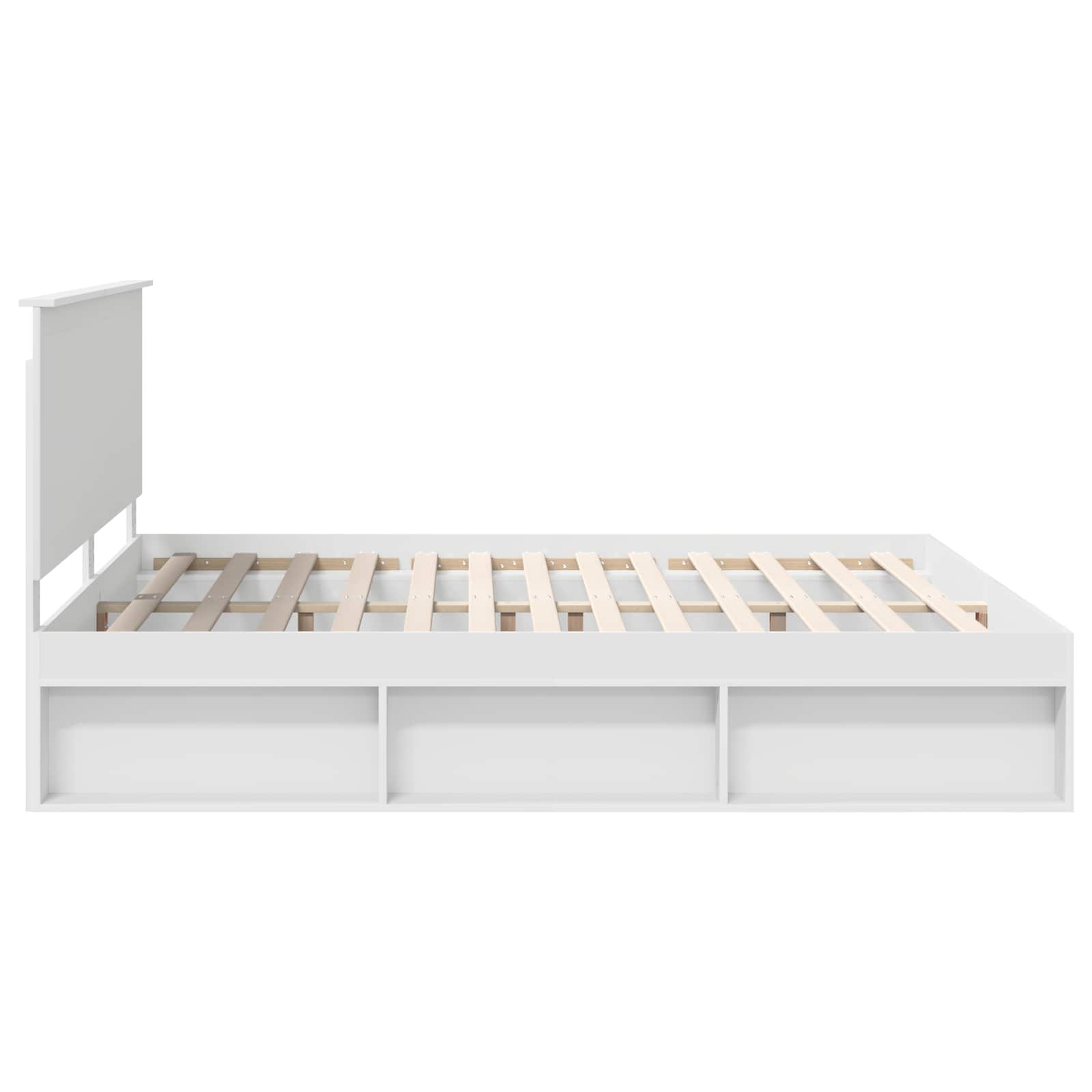 Bedframe met hoofdeinde Wit 180 x 200 cm Massief grenenhout is nu te koop bij PeponiXL, paradijselijk wonen!