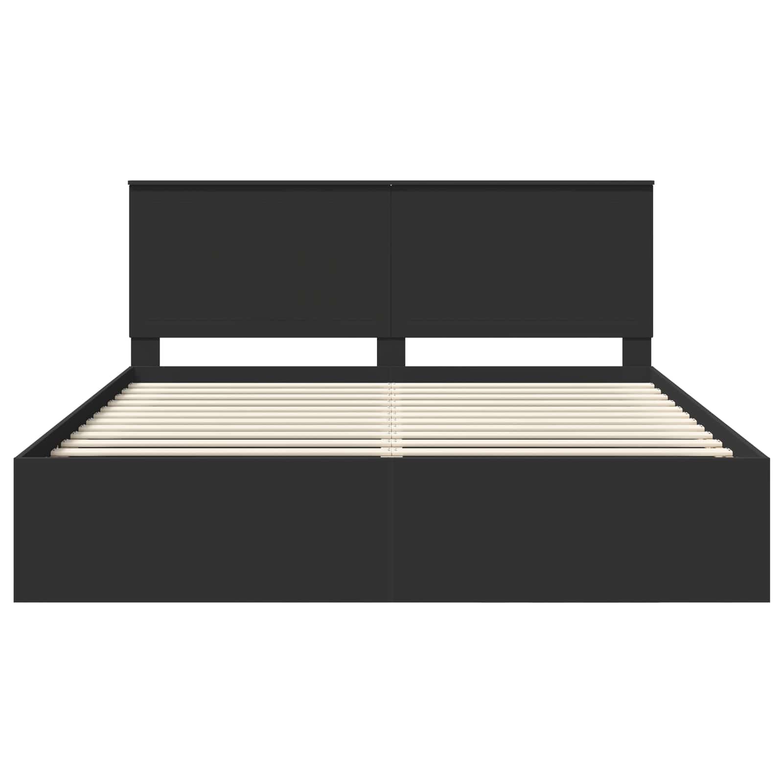 Bedframe met hoofdeinde Zwart 180 x 200 cm Massief grenenhout is nu te koop bij PeponiXL, paradijselijk wonen!