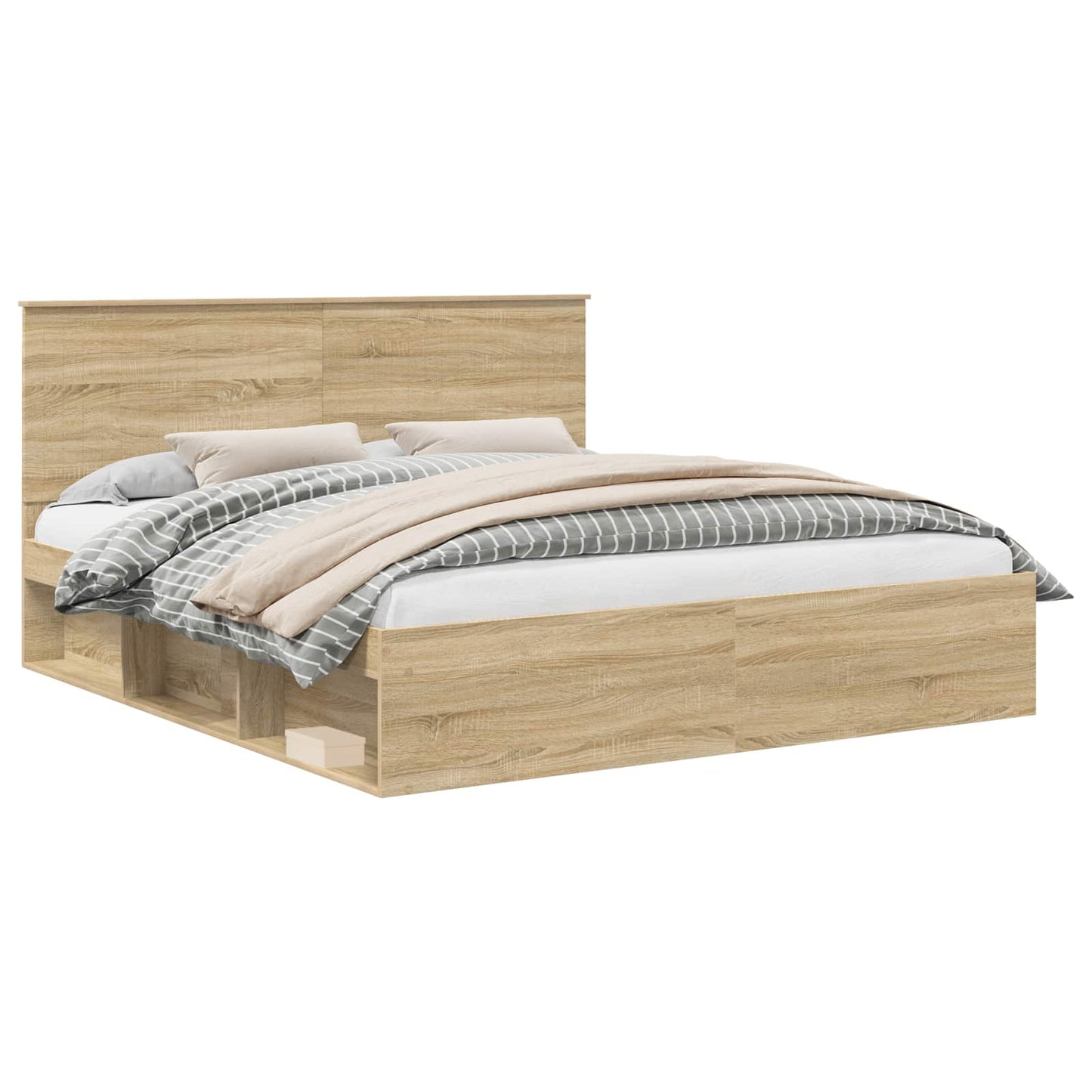 Bedframe met hoofdeinde Sonoma 180 x 200 cm Massief grenenhout is nu te koop bij PeponiXL, paradijselijk wonen!