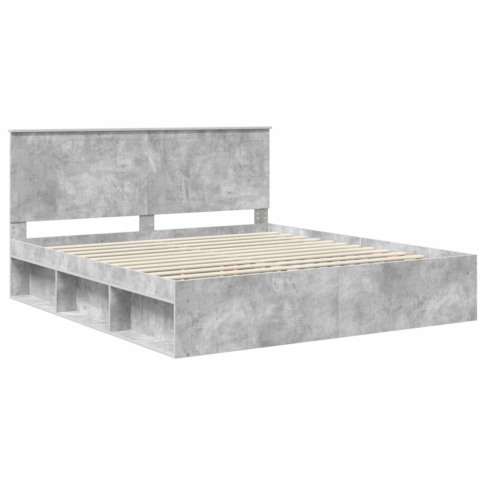 Bedframe met hoofdeinde Beton 180 x 200 cm Massief grenenhout is nu te koop bij PeponiXL, paradijselijk wonen!